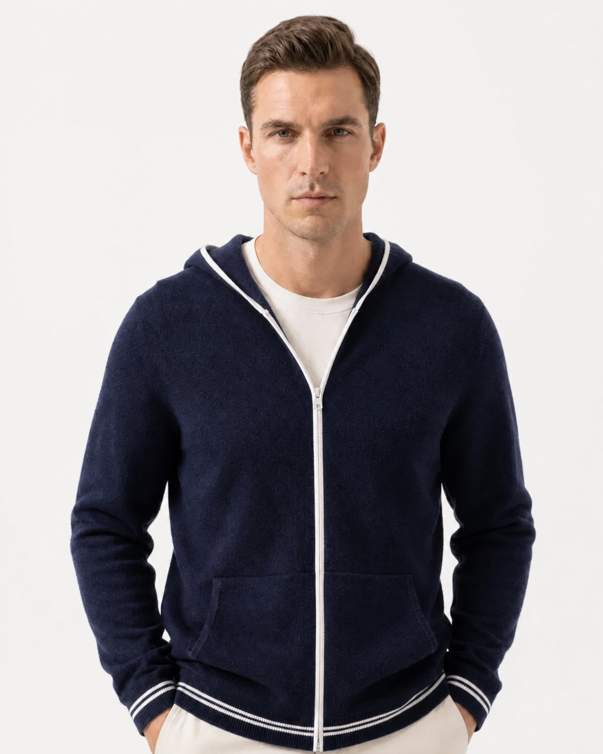 Zurich Hooded Fine Cashmere Cardigan