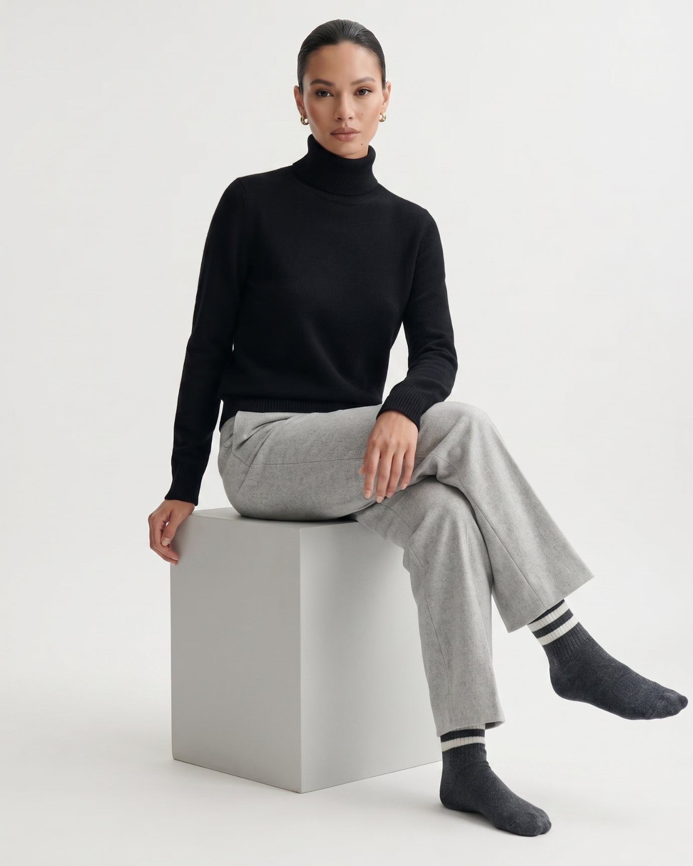 Cashmere Striped Long Socks
