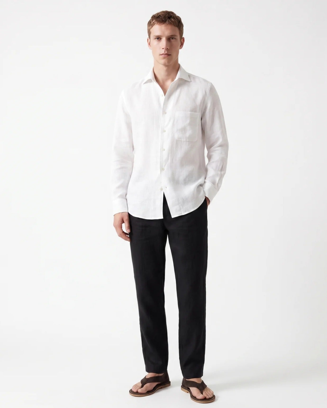 Contemporary White Linen Shirt