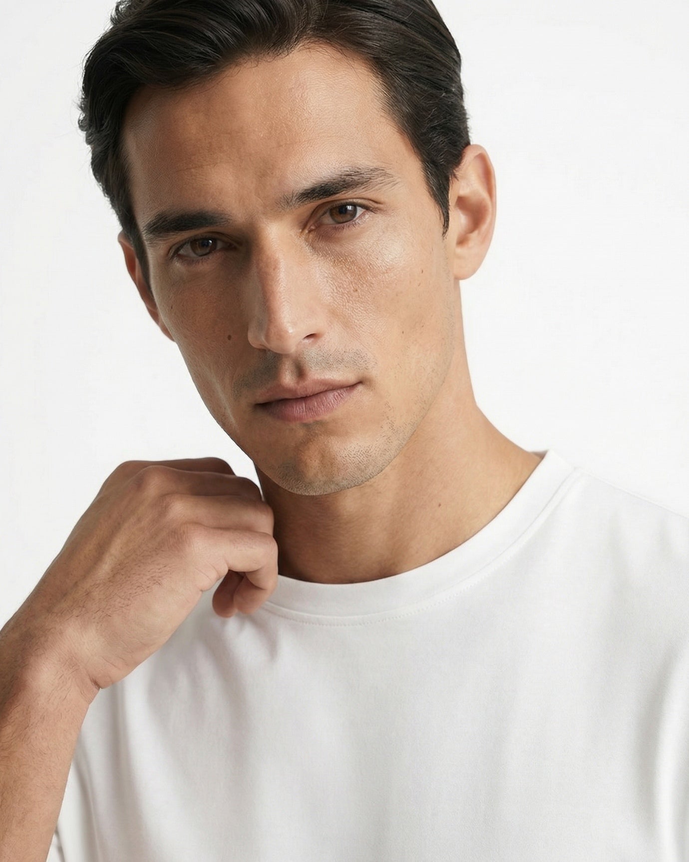 High End Mercerized Cotton Silky White T-Shirt