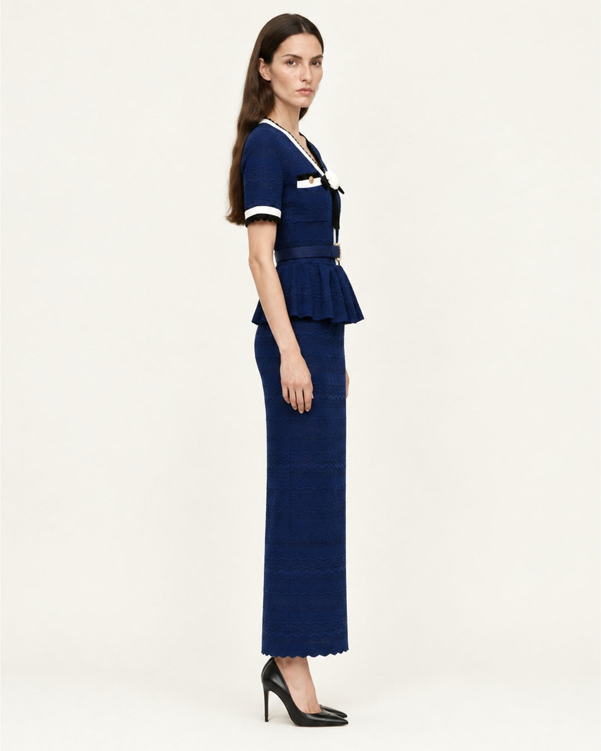 Diva Slim-Fit Knit Crewneck Set Top & Skirt