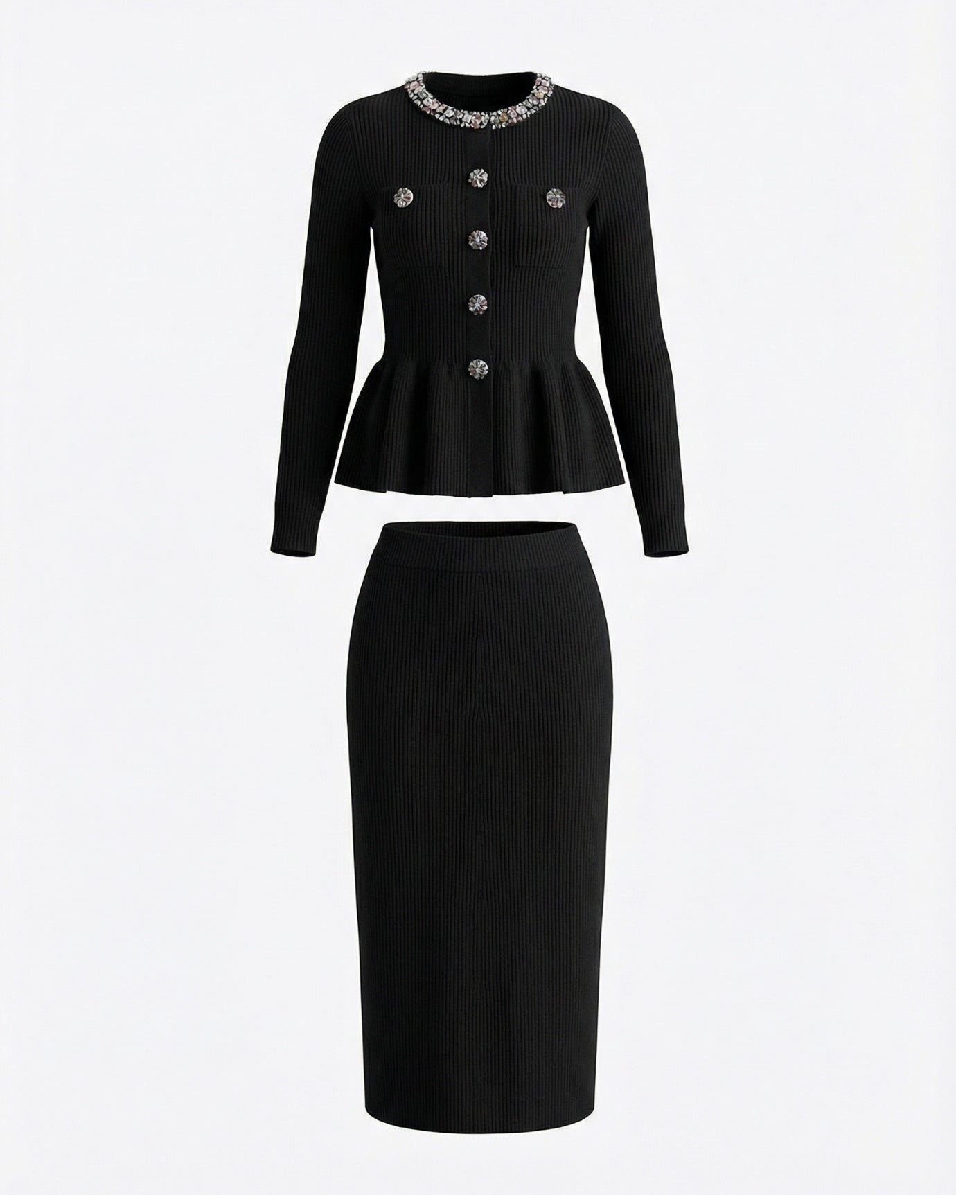 Conjunto Roma de chaqueta y falda de punto