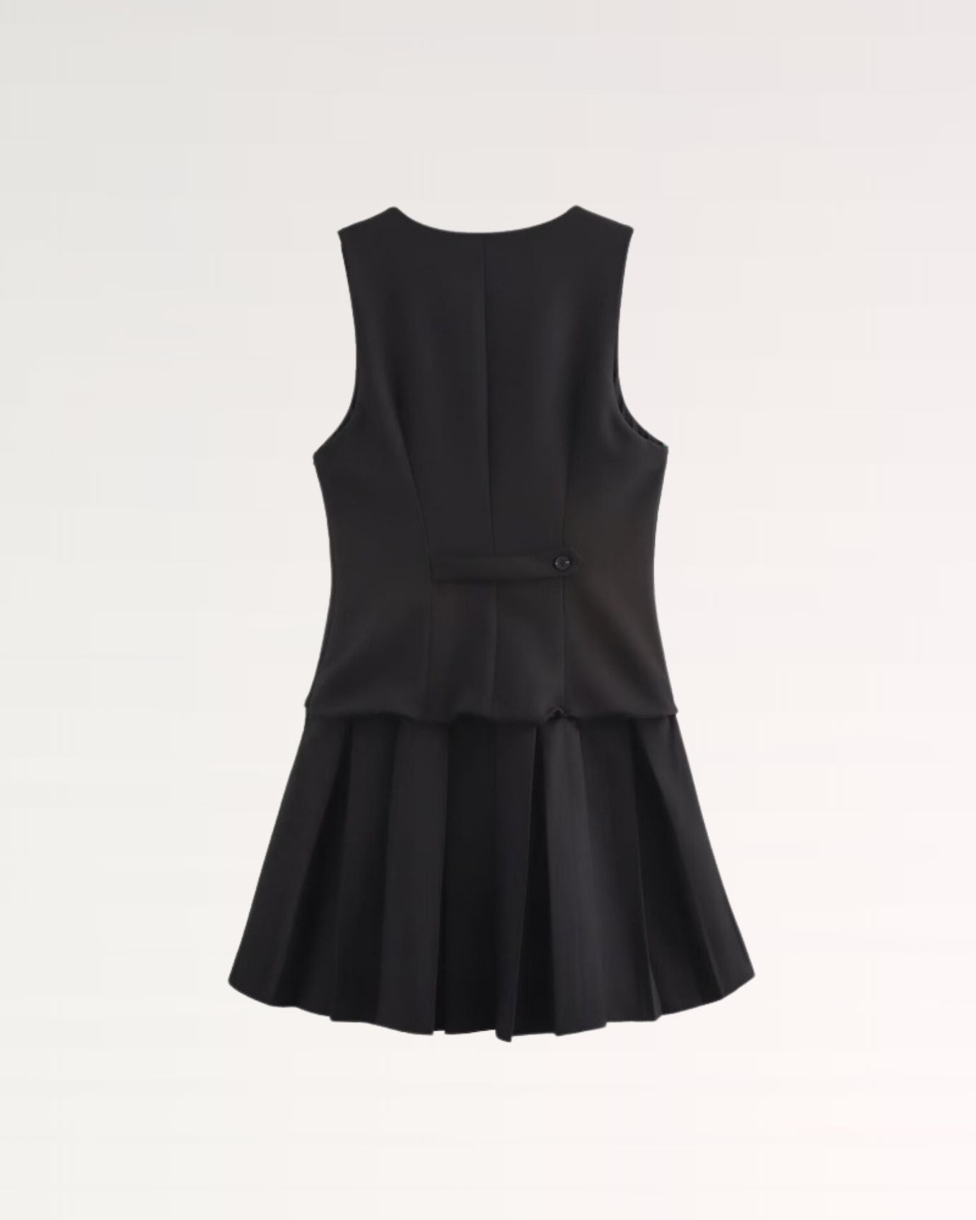 London V-Neck Striped Pleated Dress