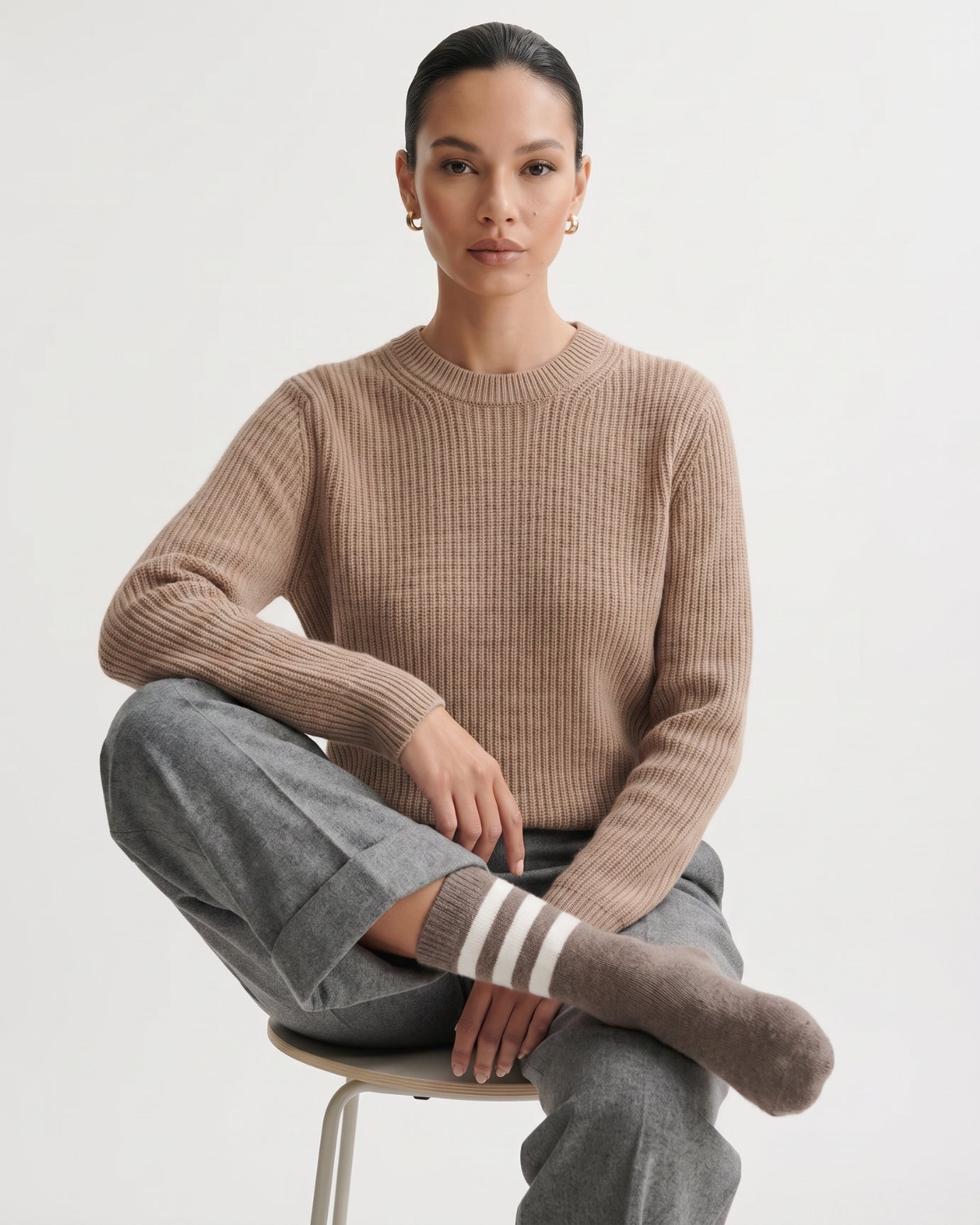 Cashmere Striped Long Socks