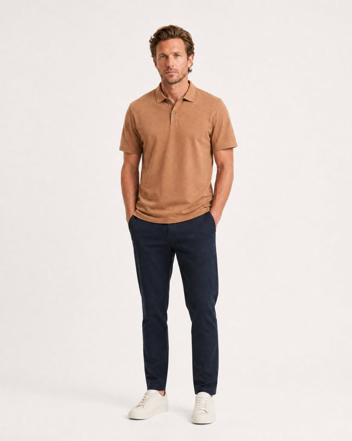 Short-Sleeve Merino Wool Collared Knit Polo