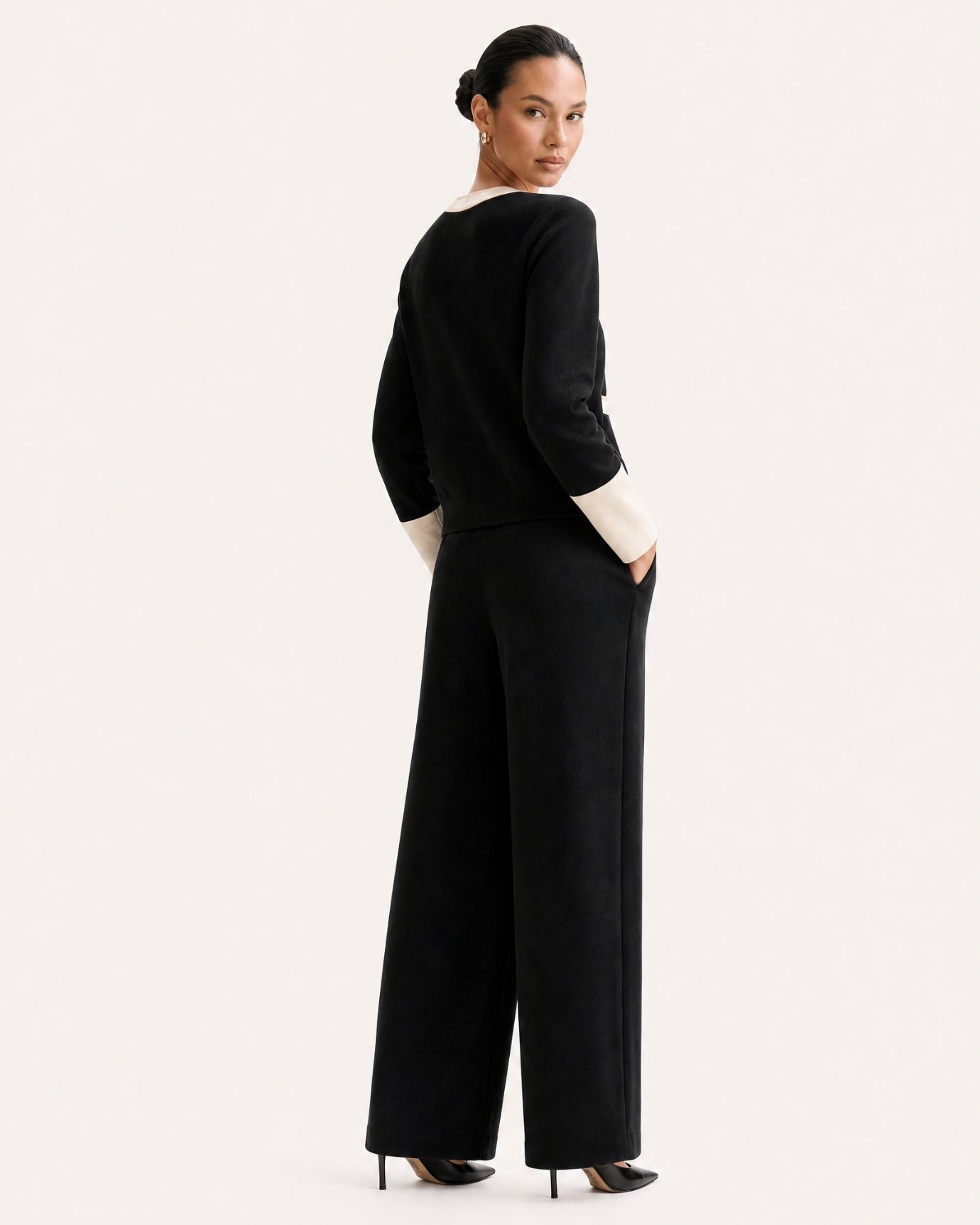 Old Money Knit Set Cardigan and Wide-Leg Pants