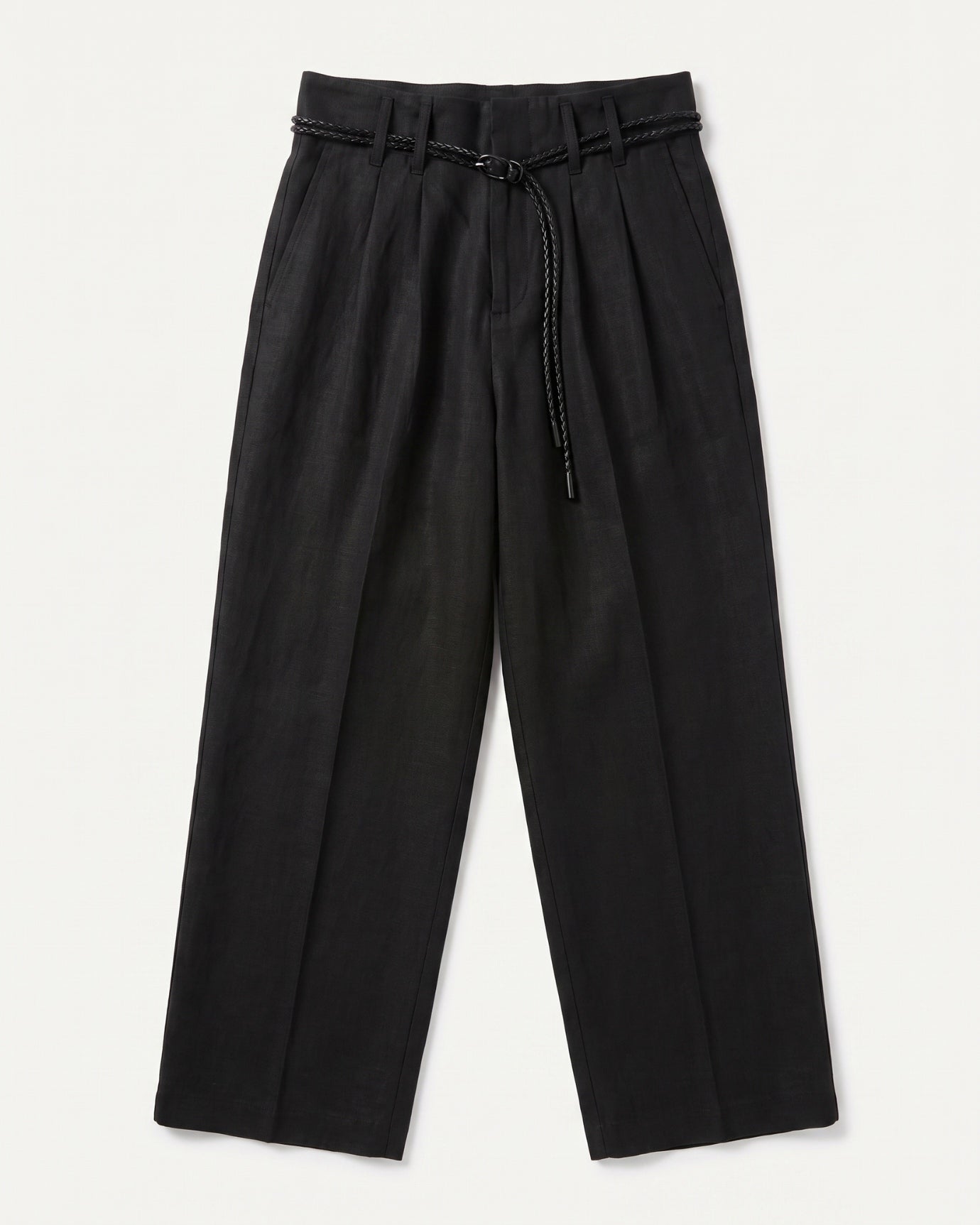 Lina High End Black LInen Trousers