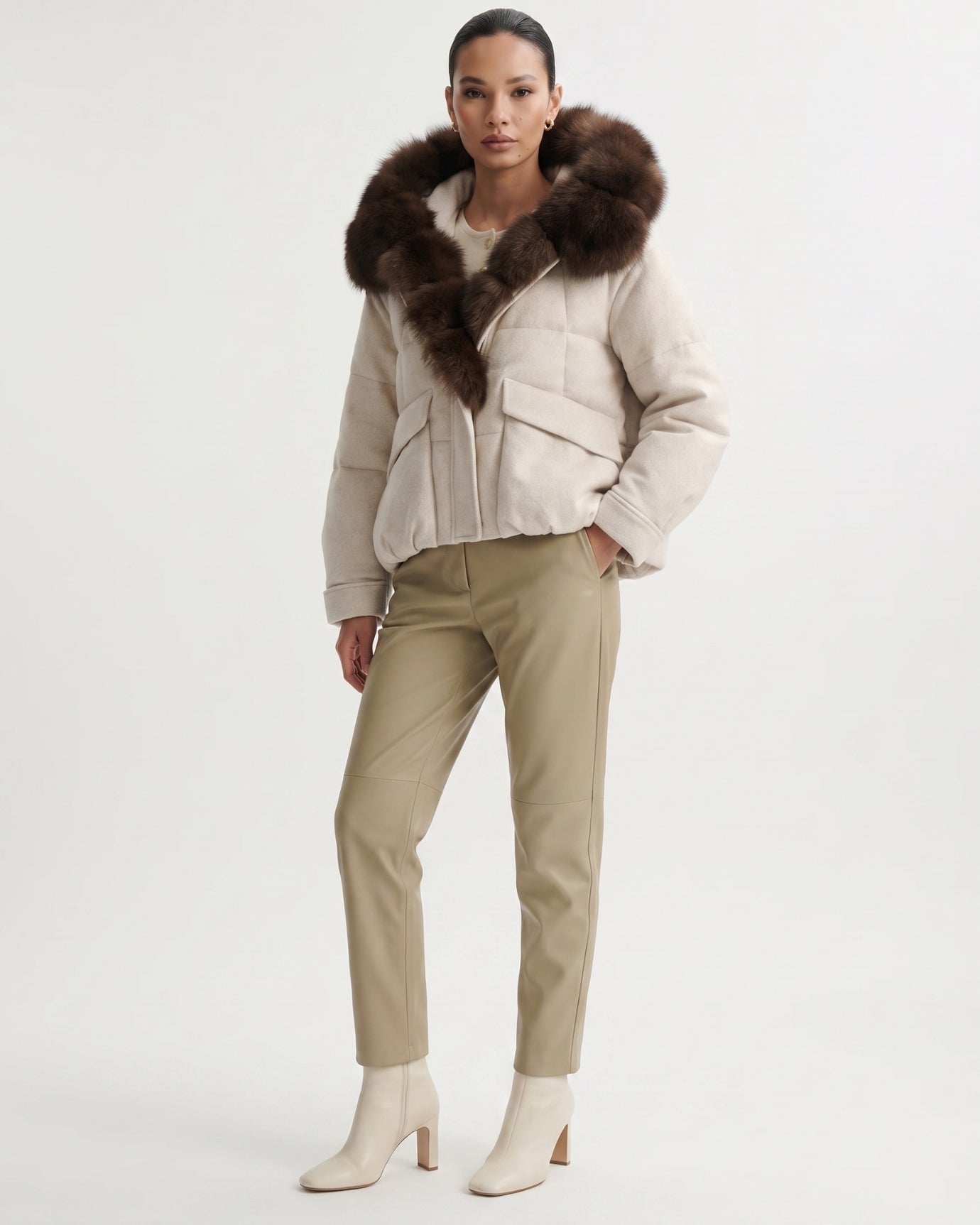 Down Jacket Fox Fur Collar Thick Insulated Parka
