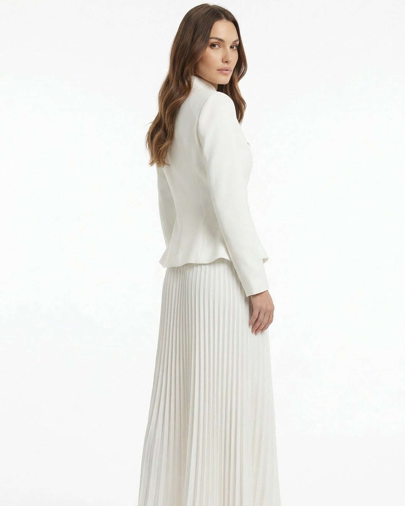 High-end suit set Jacket & pleated high waisted skirt