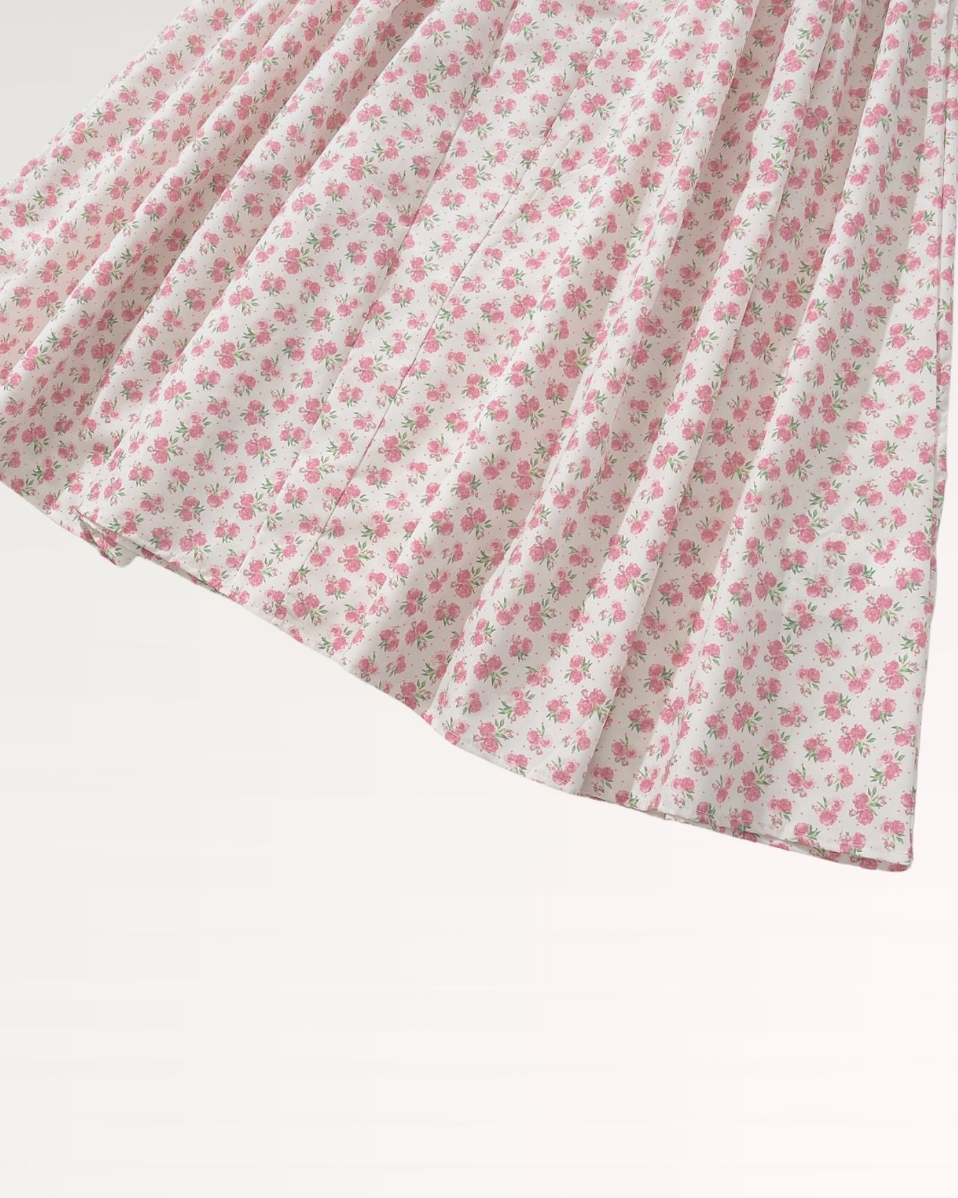 full length swiss dot dress with button fastenings and lining