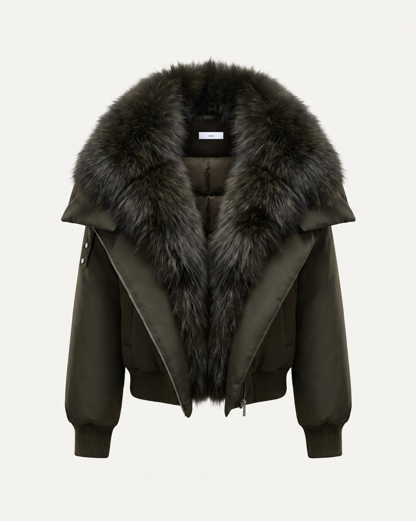 Down Jacket with Real Raccoon Fur Collar