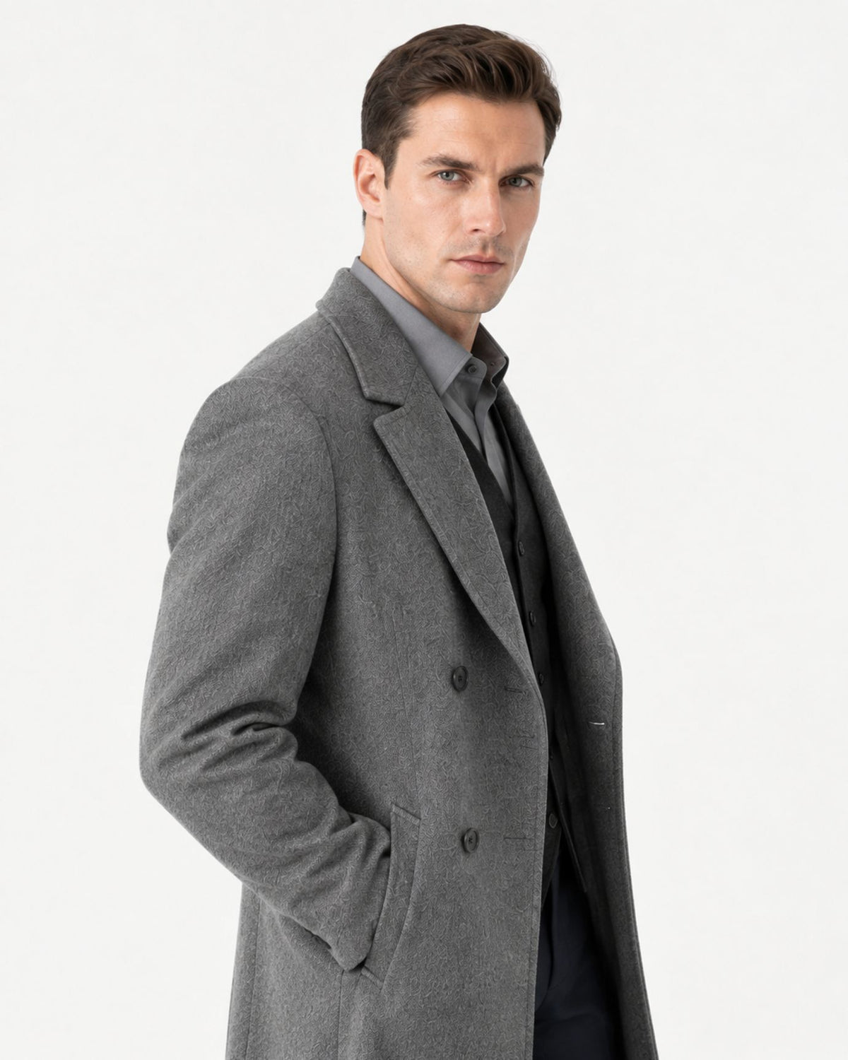 Over-the-Knee Double-Faced Wool Overcoat