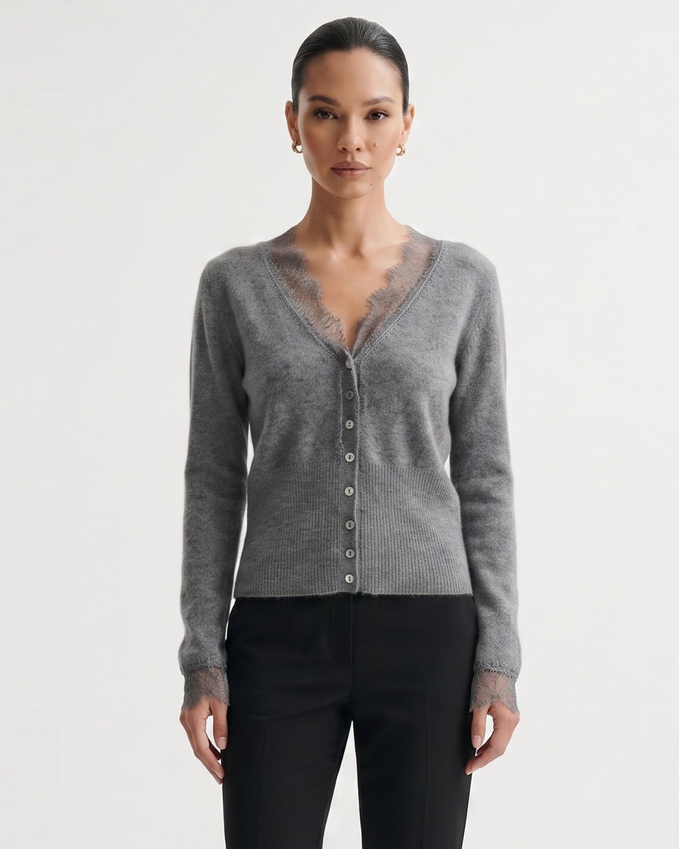 Rihanna Lace Cashmere Cardigan