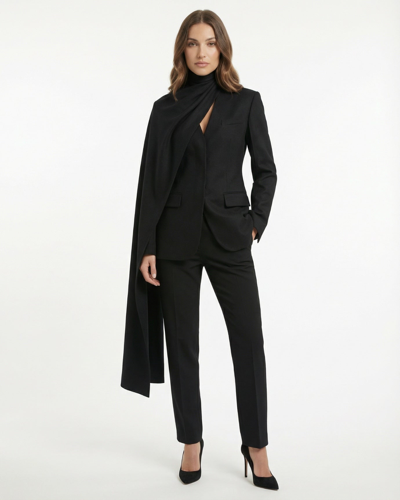 Suit Jacket Cut-out Scarces Blazer Woman