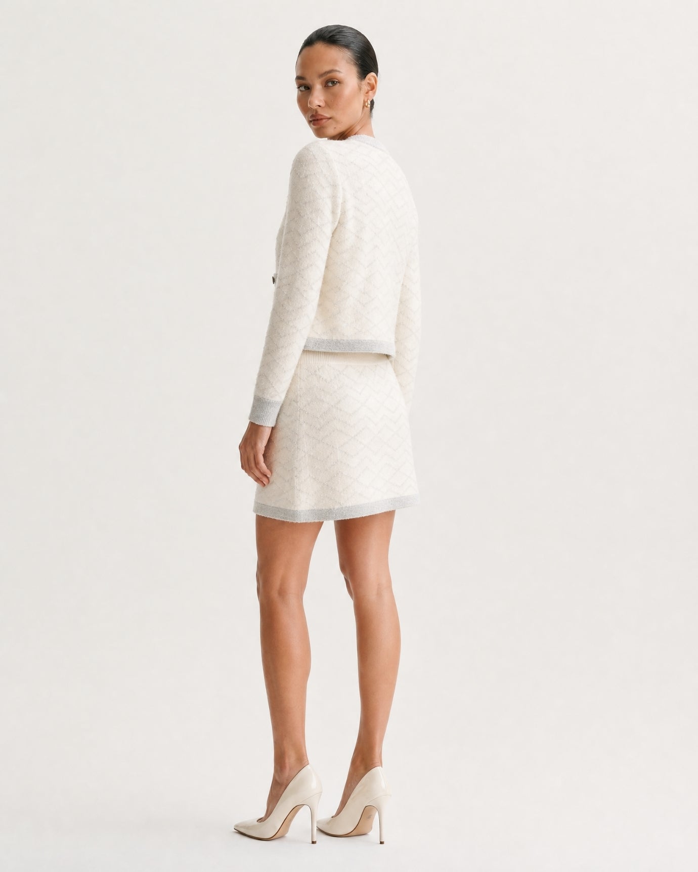 Diana Tweed-Style Knit Skirt Set