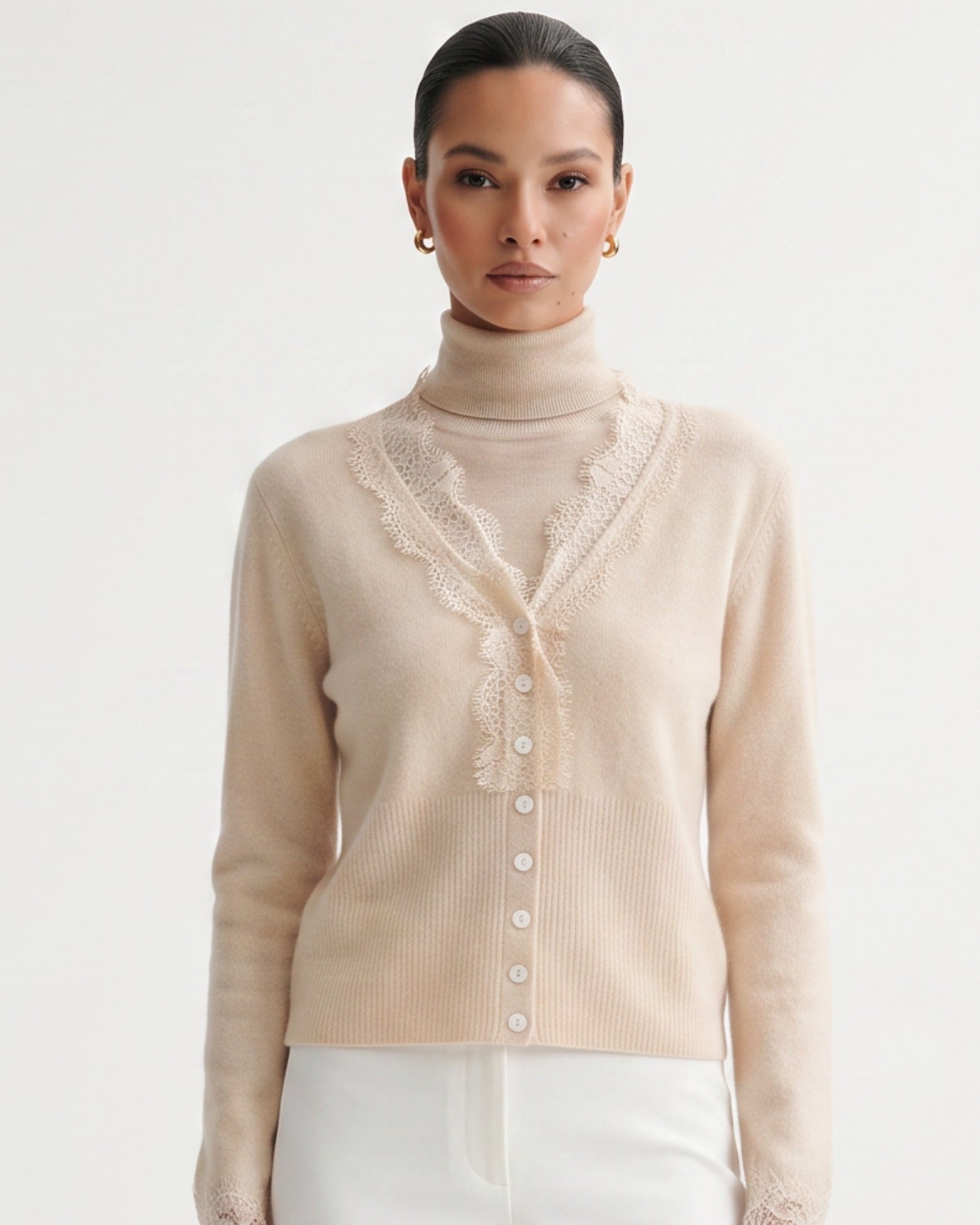 Rihanna Lace Cashmere Cardigan