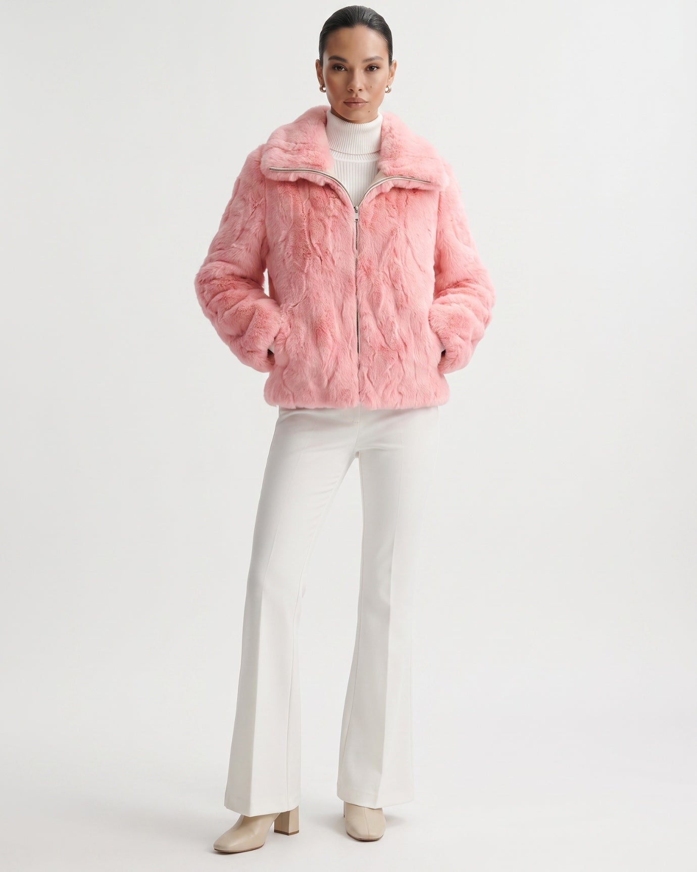 Cindy Thickened Fur Coat Short Turn-Down Collar Jacket