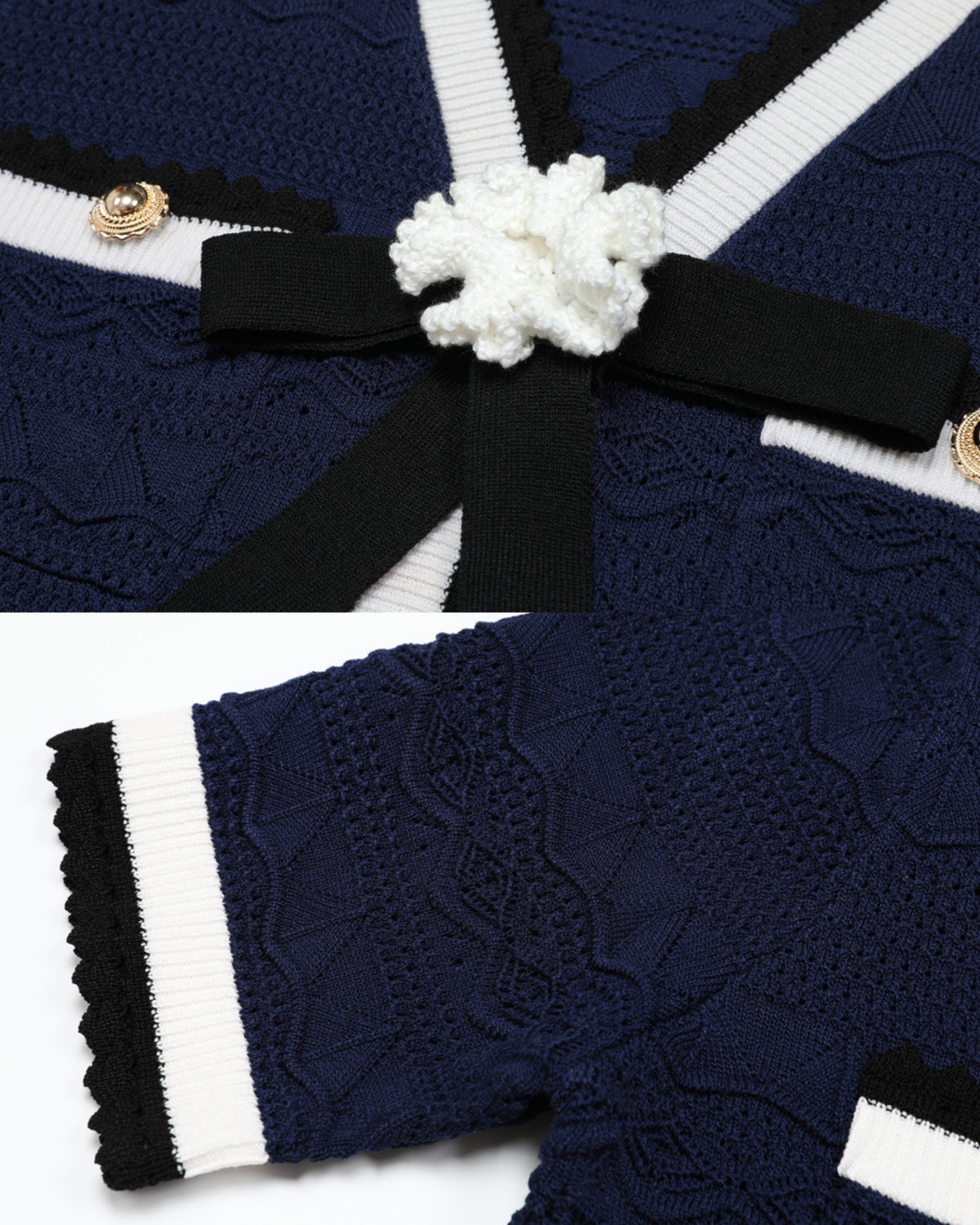 Diva Slim-Fit Floral Knit Crewneck Dress