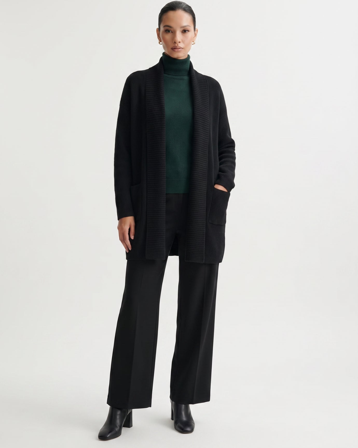 Cashmere Thickened Longline Lapel Cardigan