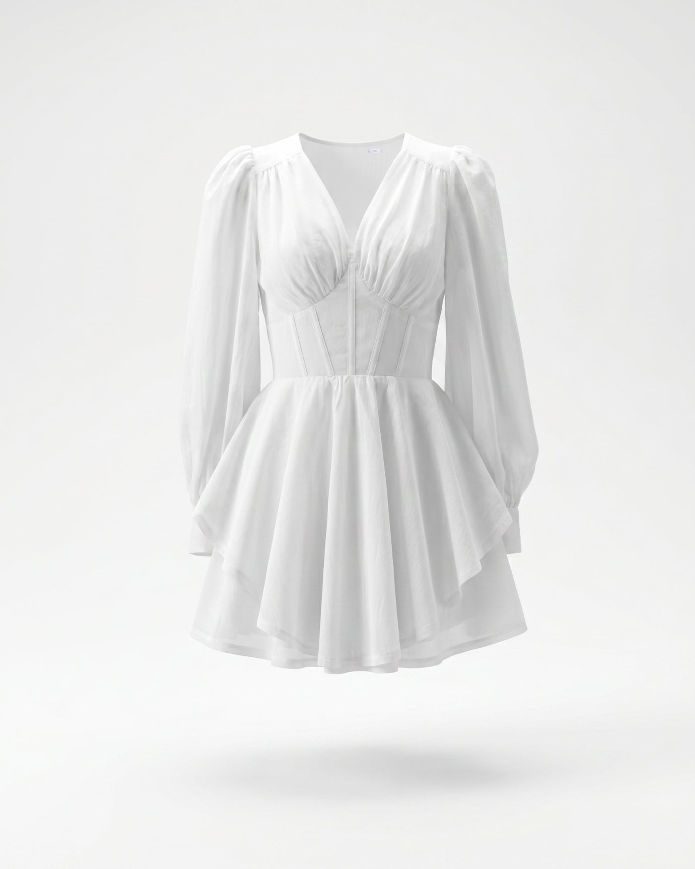 Sicily Mini White Dress A-Line Skirt, White / L