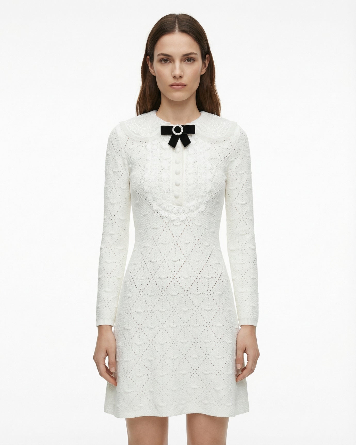 Kira Aesthetic White Knitted Dress