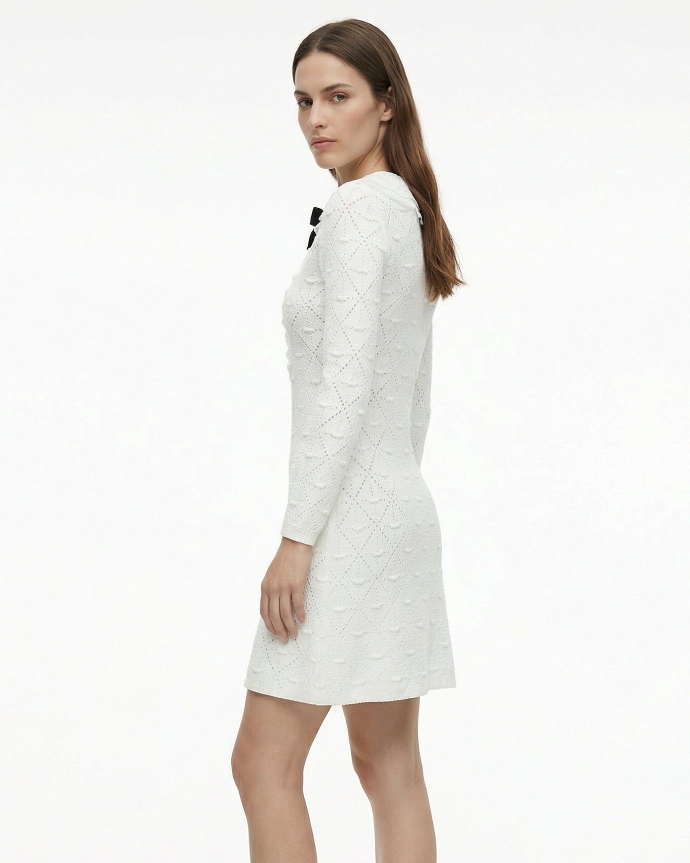 Kira Aesthetic White Knitted Dress