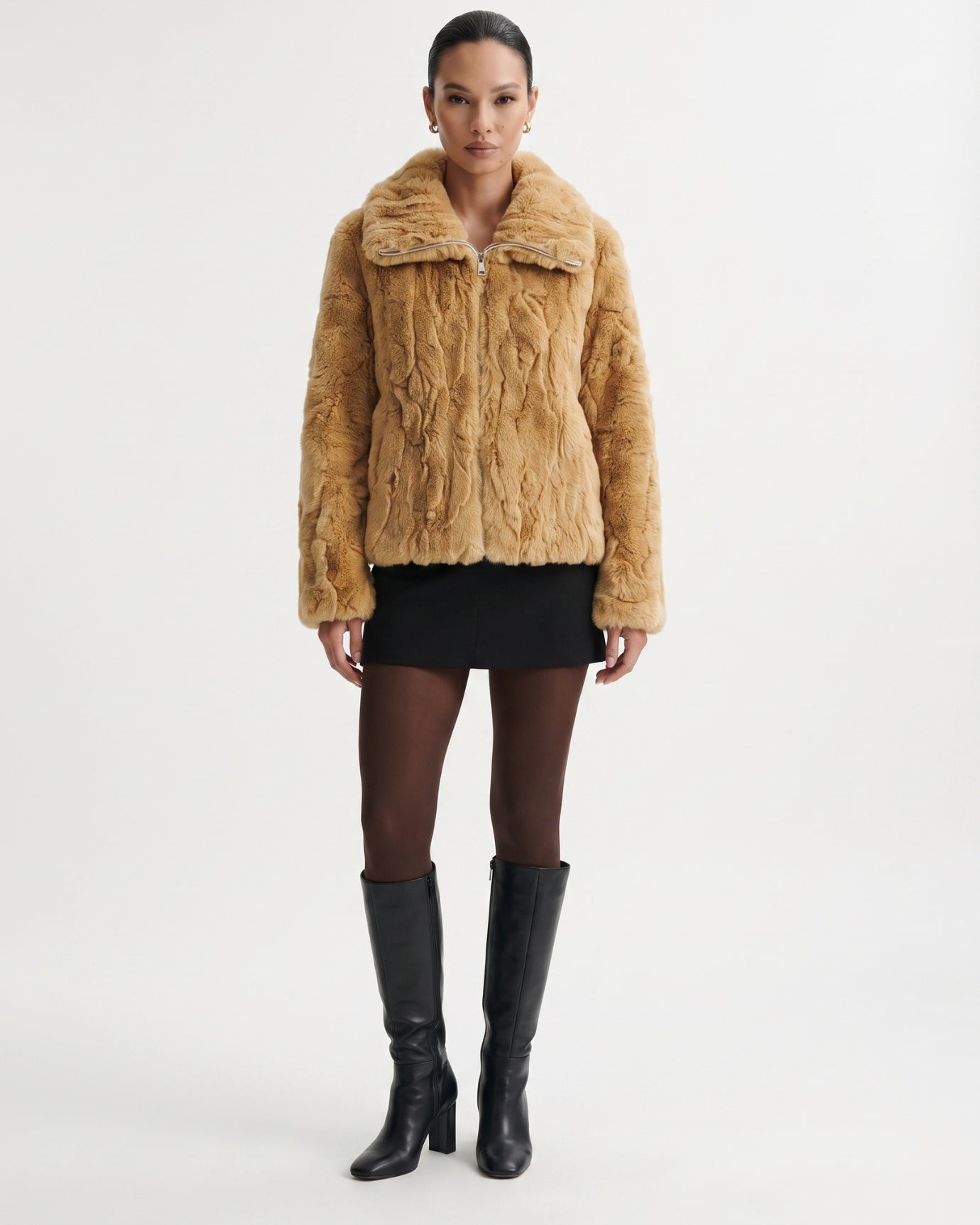 Cindy Thickened Fur Coat Short Turn-Down Collar Jacket