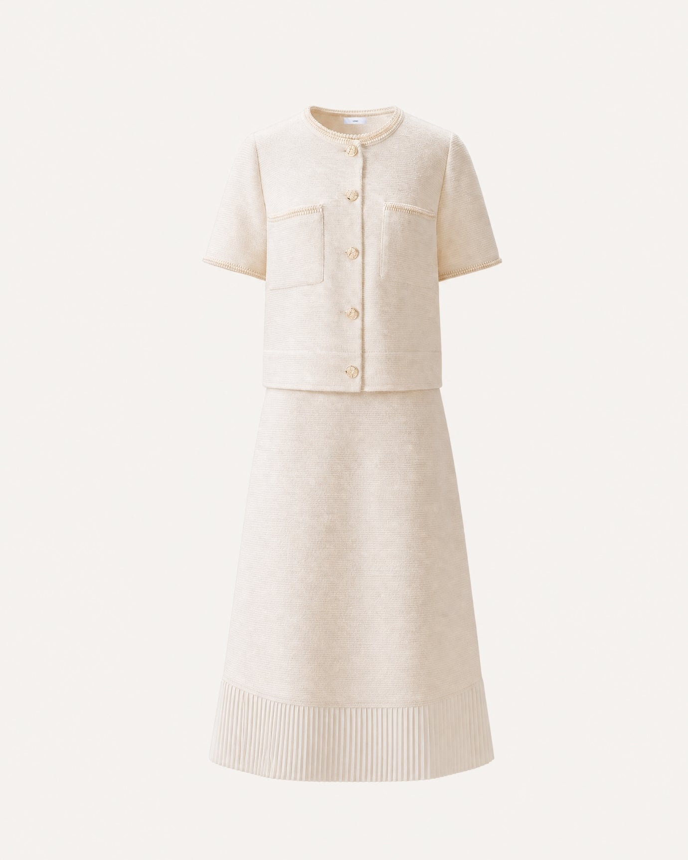 Hamptons Chic Set Top and Panelled Pleated Skirt