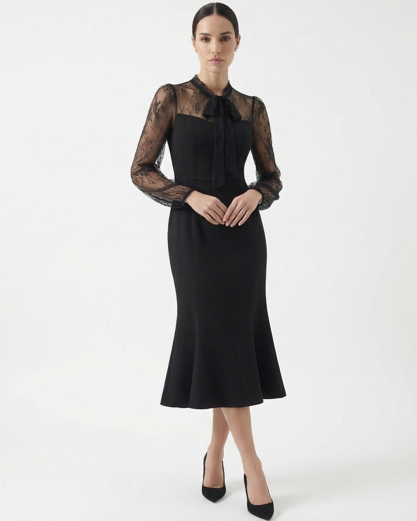 Lace Splicing Dress Fishtail Skirt