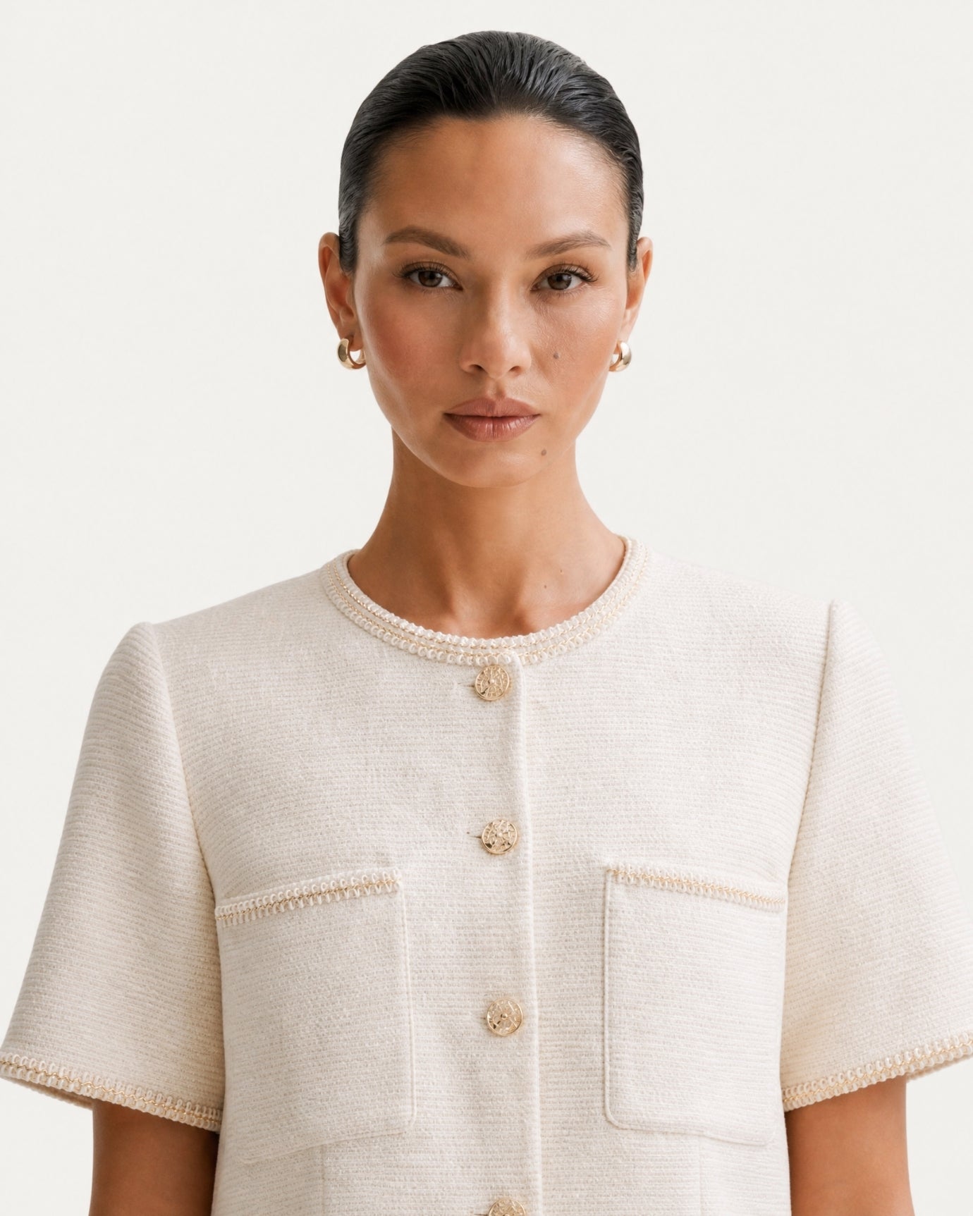 Hamptons Chic Set Top and Panelled Pleated Skirt