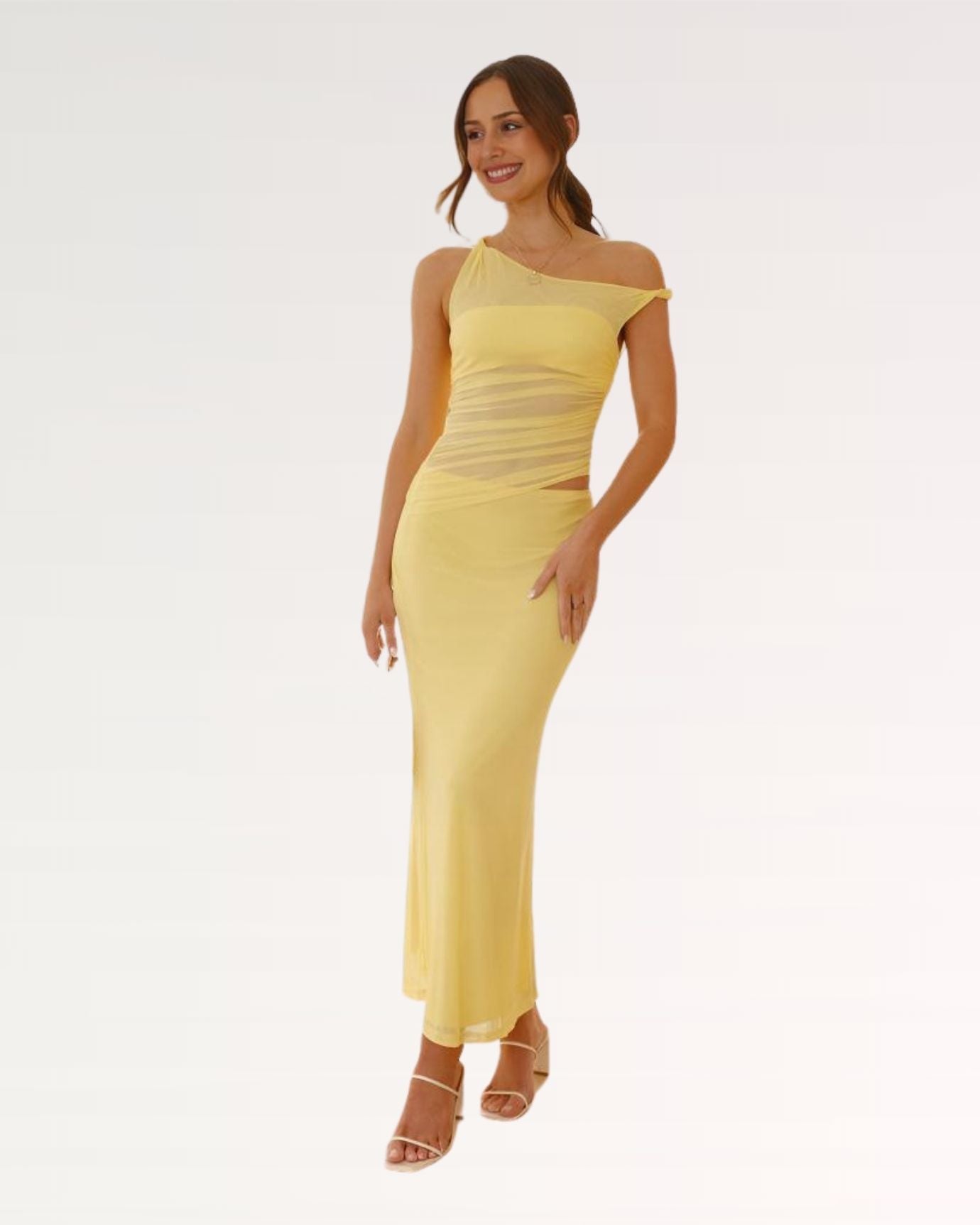 Milena Mesh Dress Yellow
