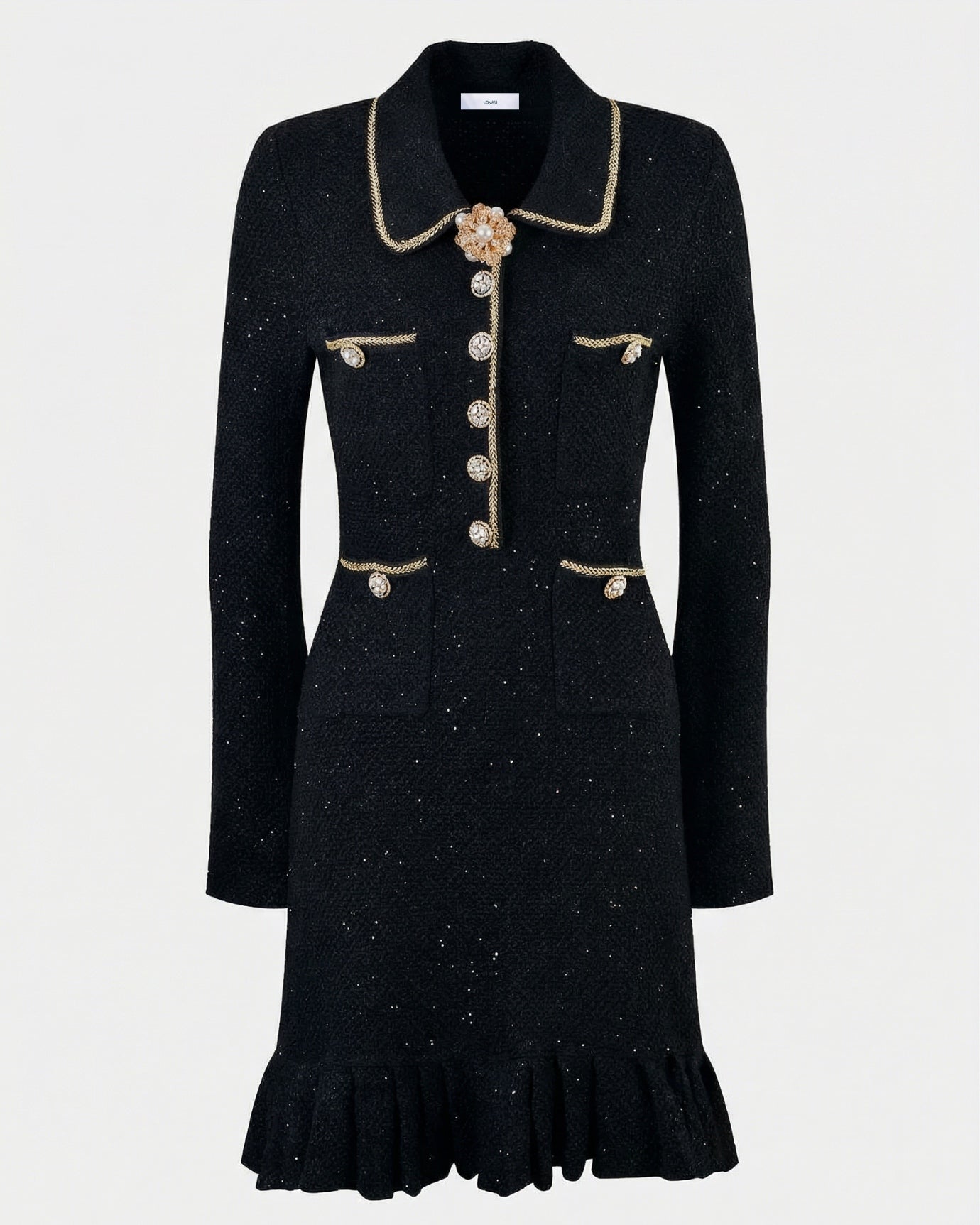 Diamond Buckle French Dress Pleated