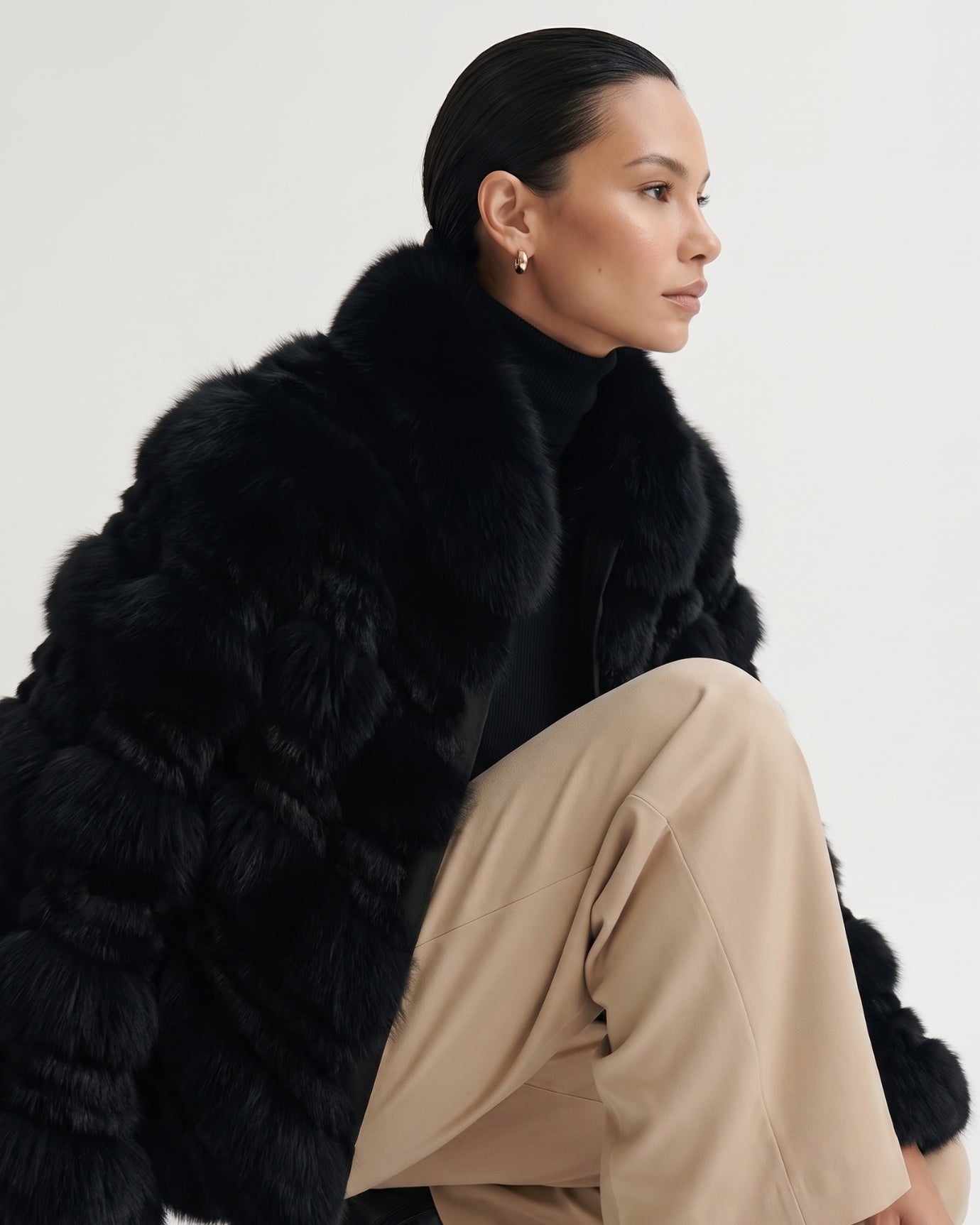 High-End Real Fox Fur Jacket Double-Sided Fur Coat