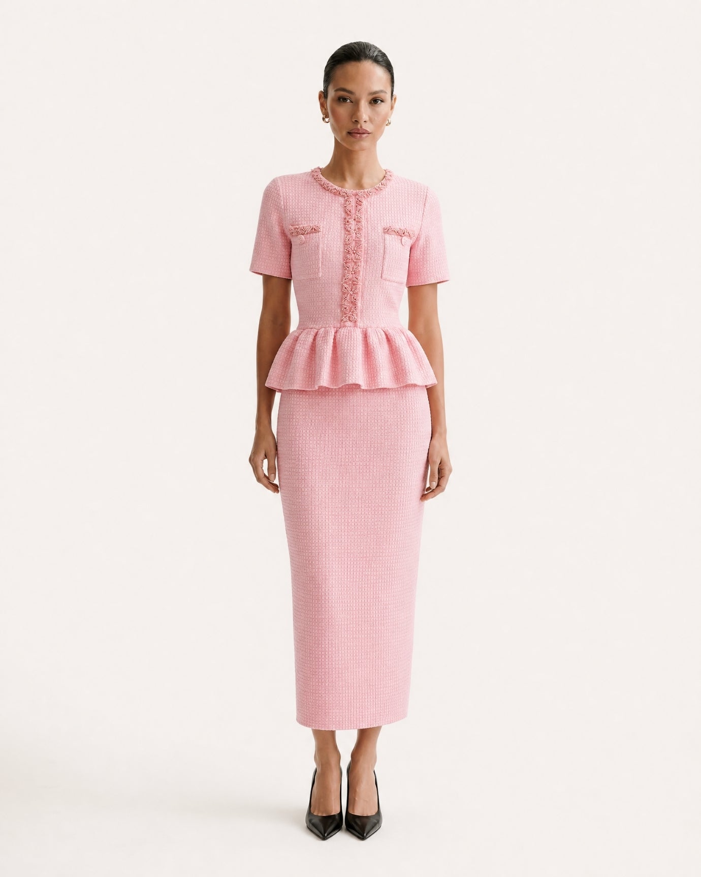 Embellished Short Sleeve Dress