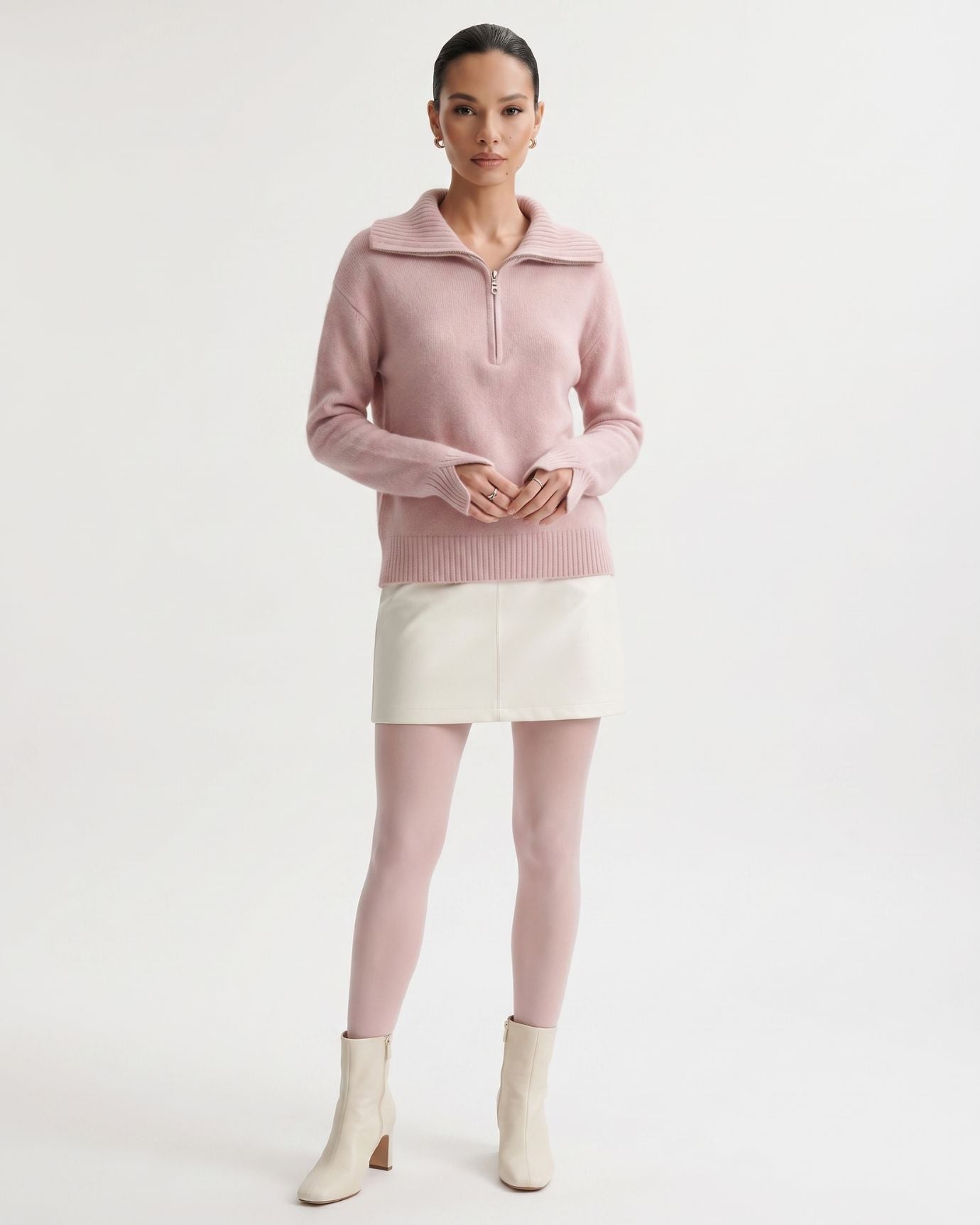 Georgina Zipper Cashmere Sweater