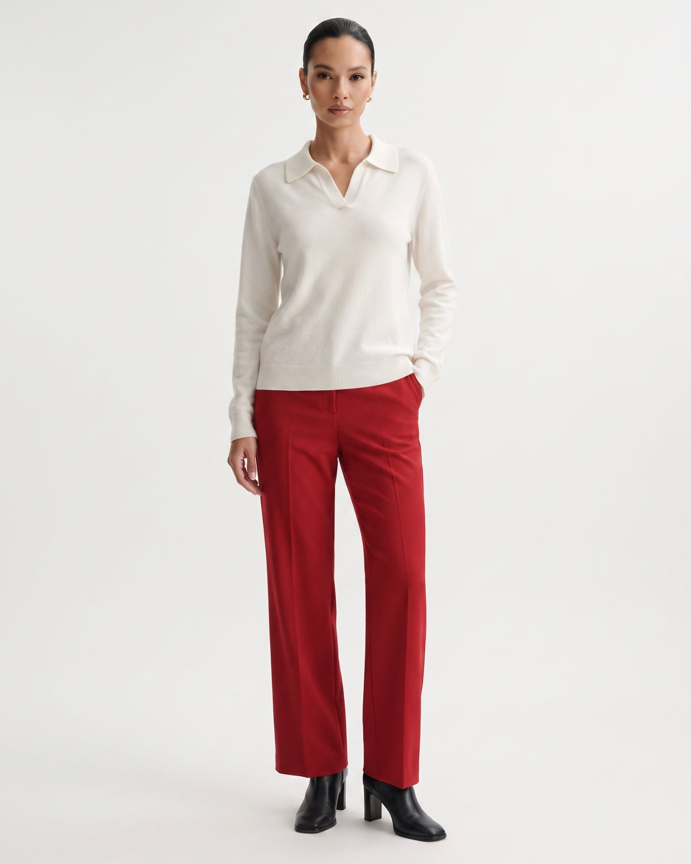 Cashmere Long Sleeve Polo Sweater