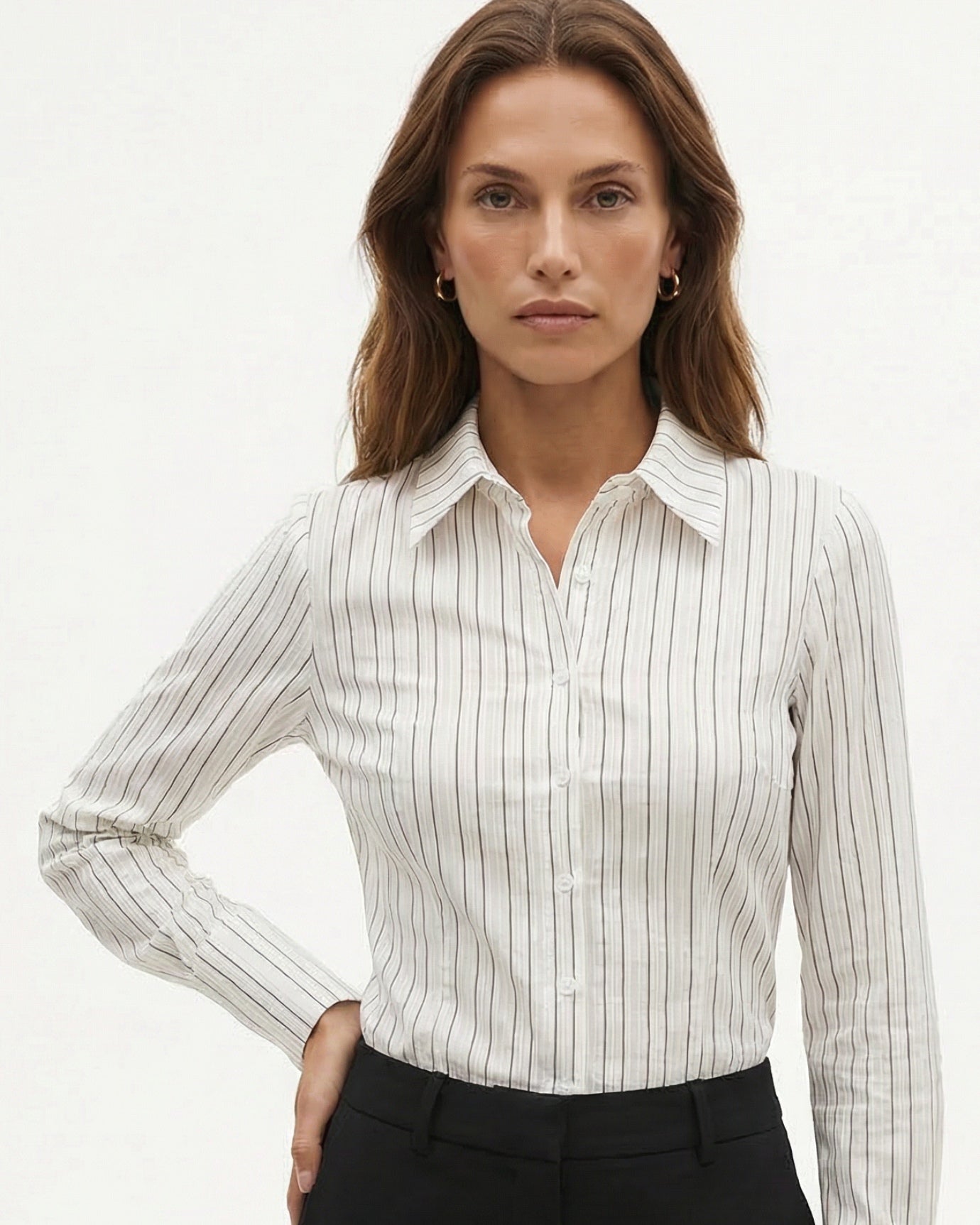 Dina Slim Striped Long-Sleeve Shirt