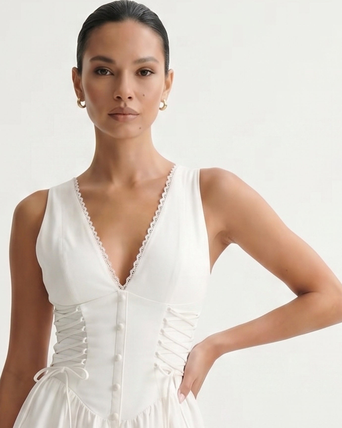 French Niche Style White Dress