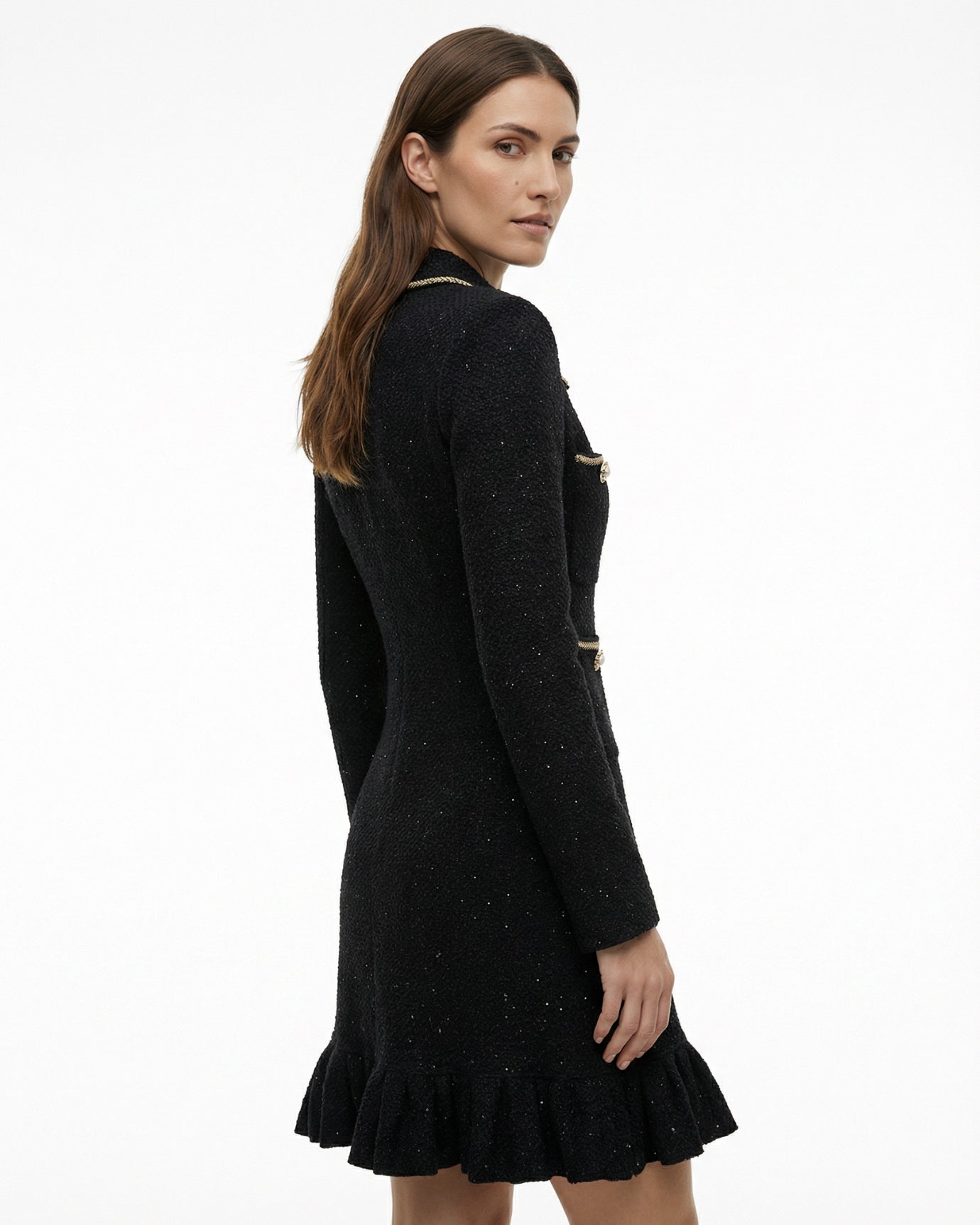 Diamond Buckle French Dress Pleated