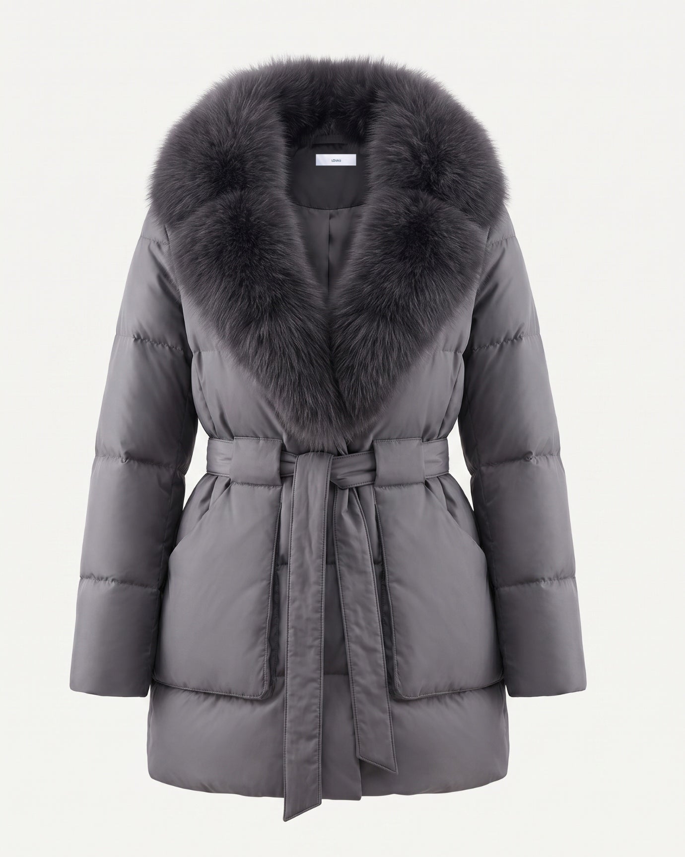 Sarah Real Fox Fur Fur Collar Thickened Warm Fur Coat