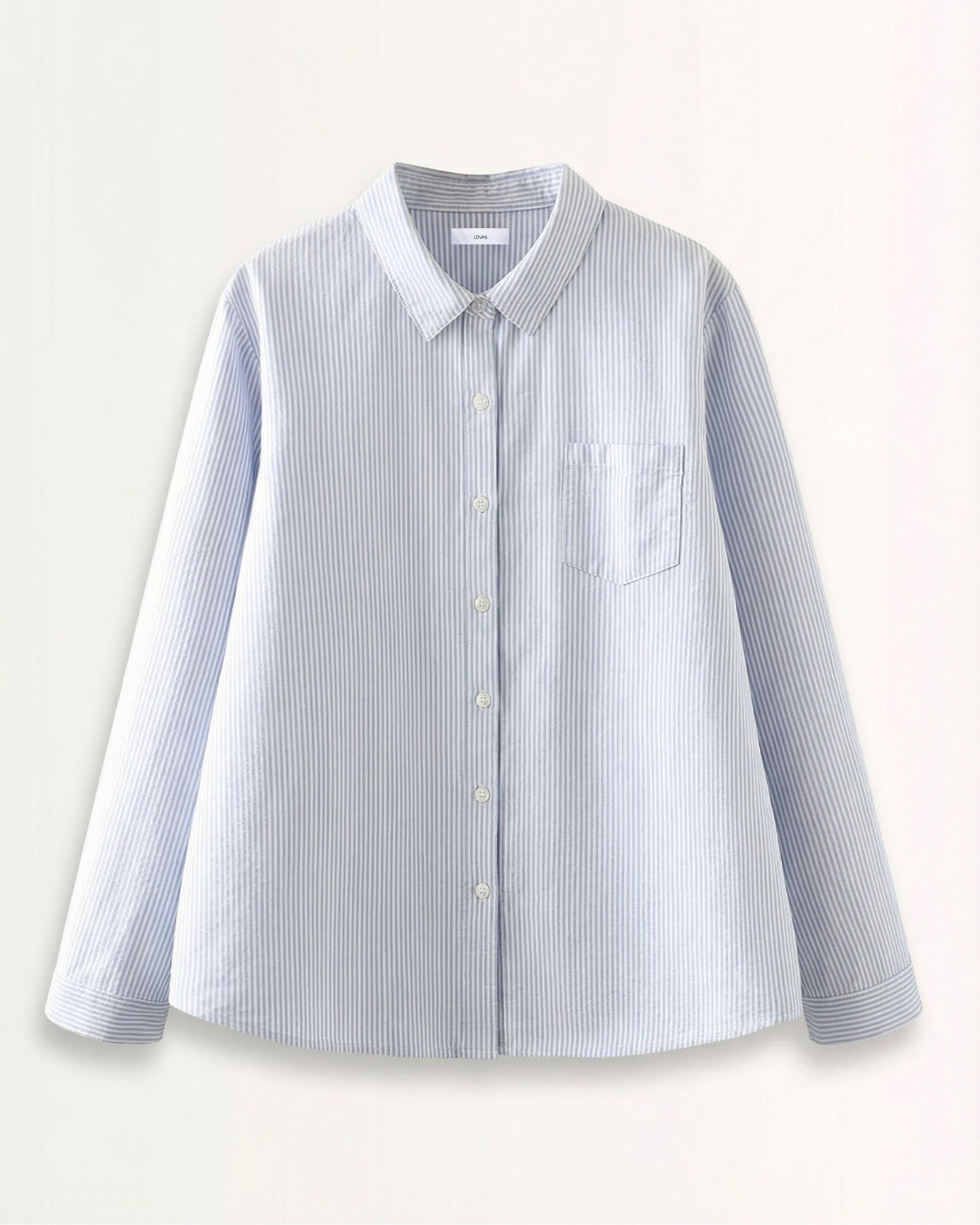 Cotton Oxford Striped Long-Sleeve Shirt