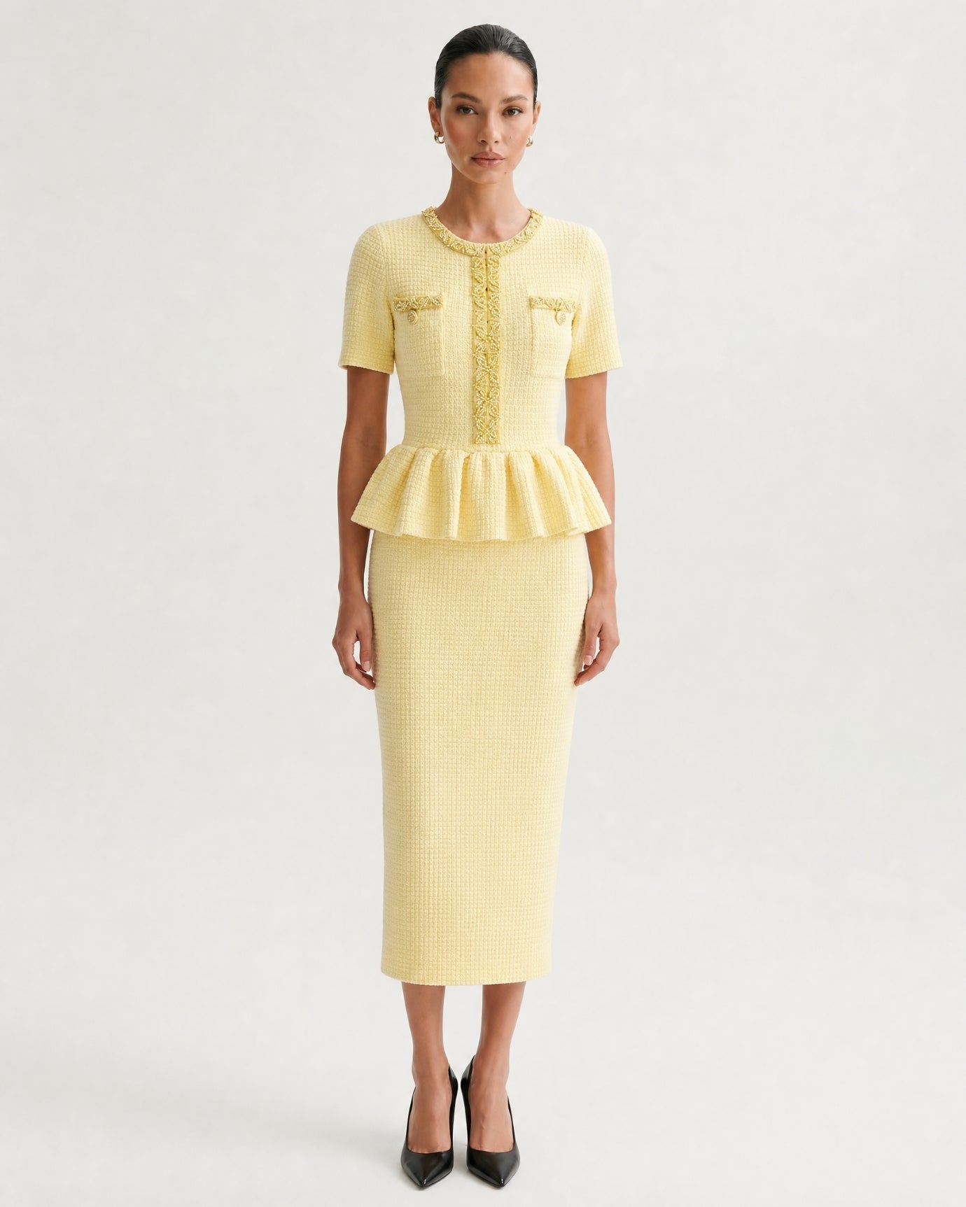 Embellished Short Sleeve Dress