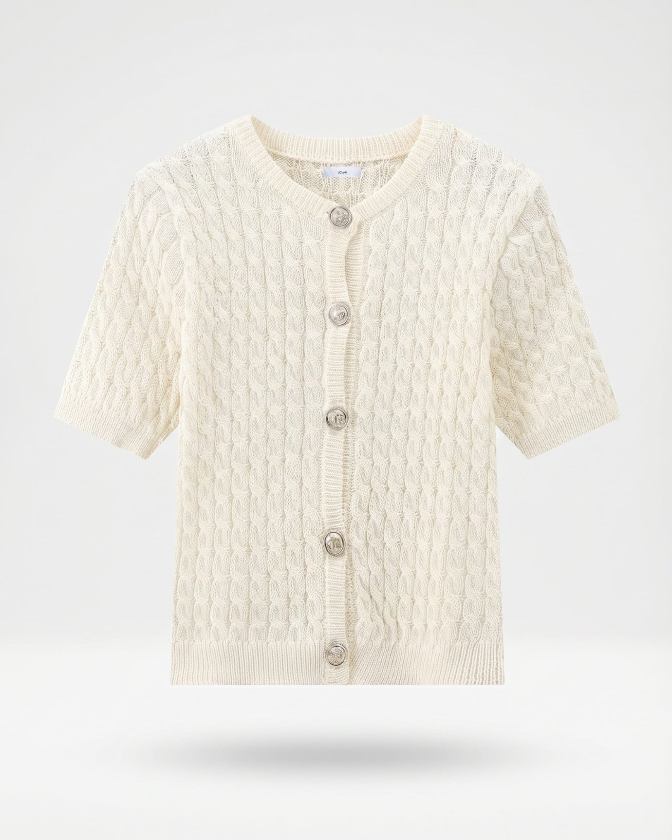 Slim Fit Knitted Short-sleeved Short Cardigan