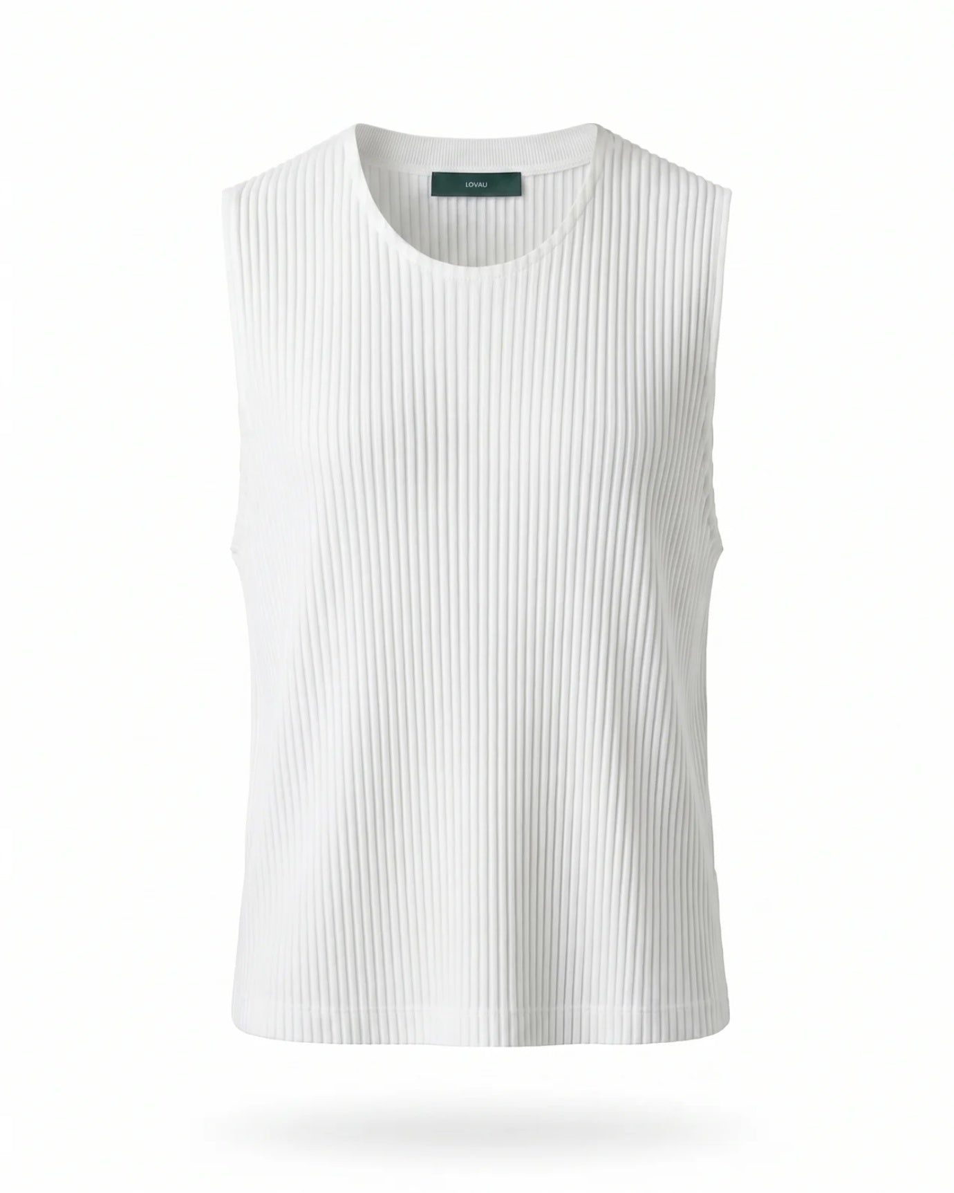 High-End Pleated White Vest T-shirt