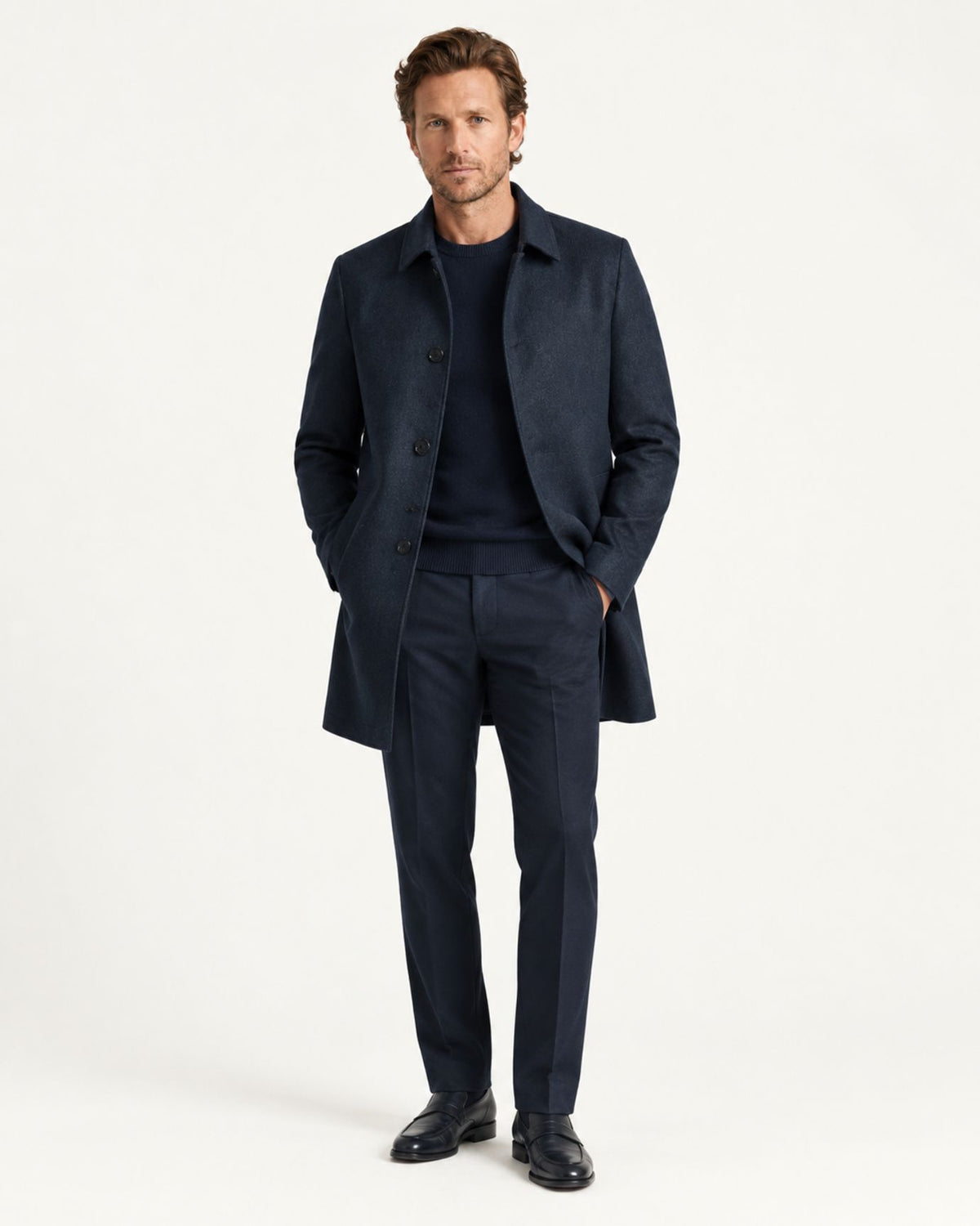 Berlin Notched Lapel Wool Overcoat
