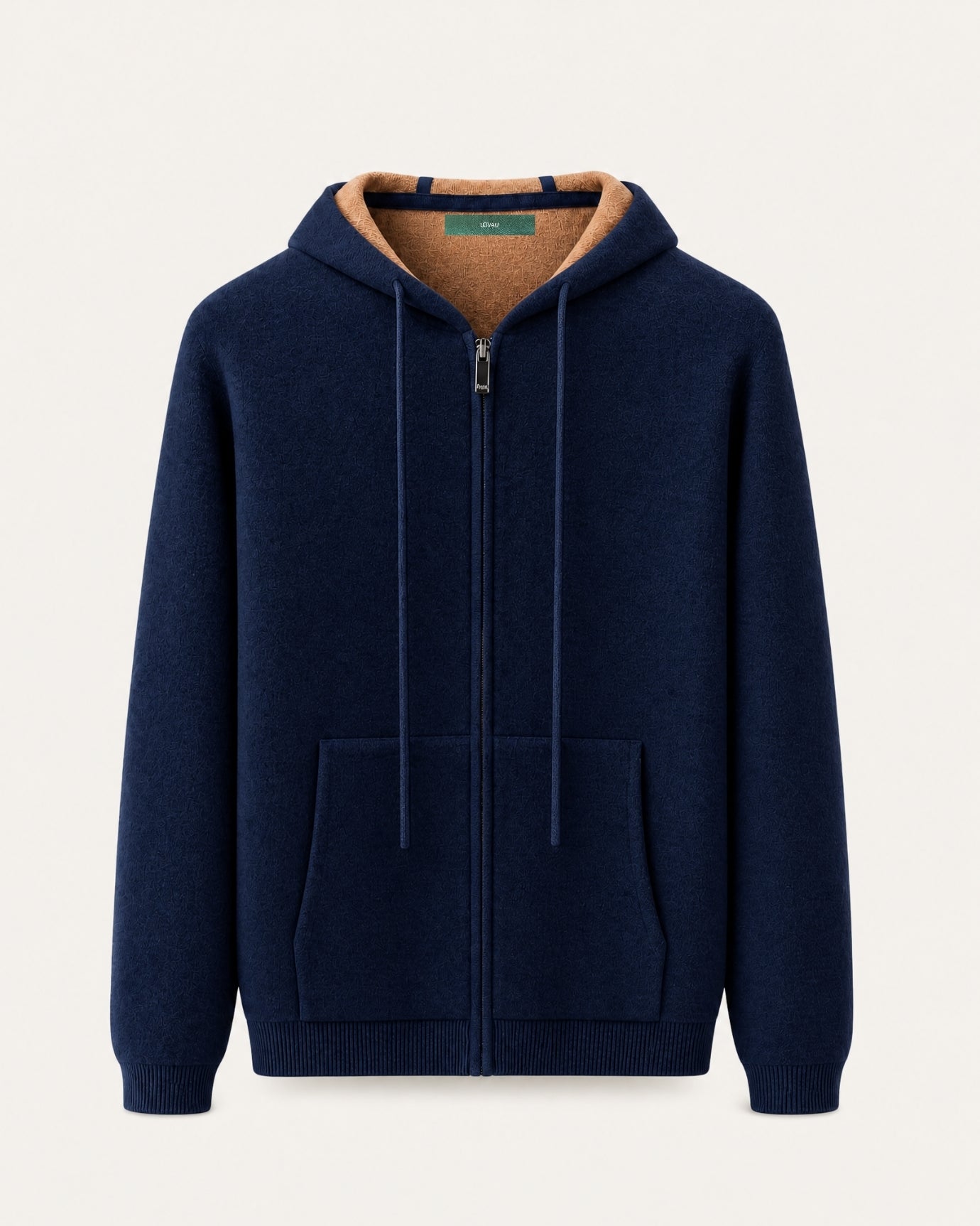 Cashmere Full-Zip Thickened Hooded Cardigan