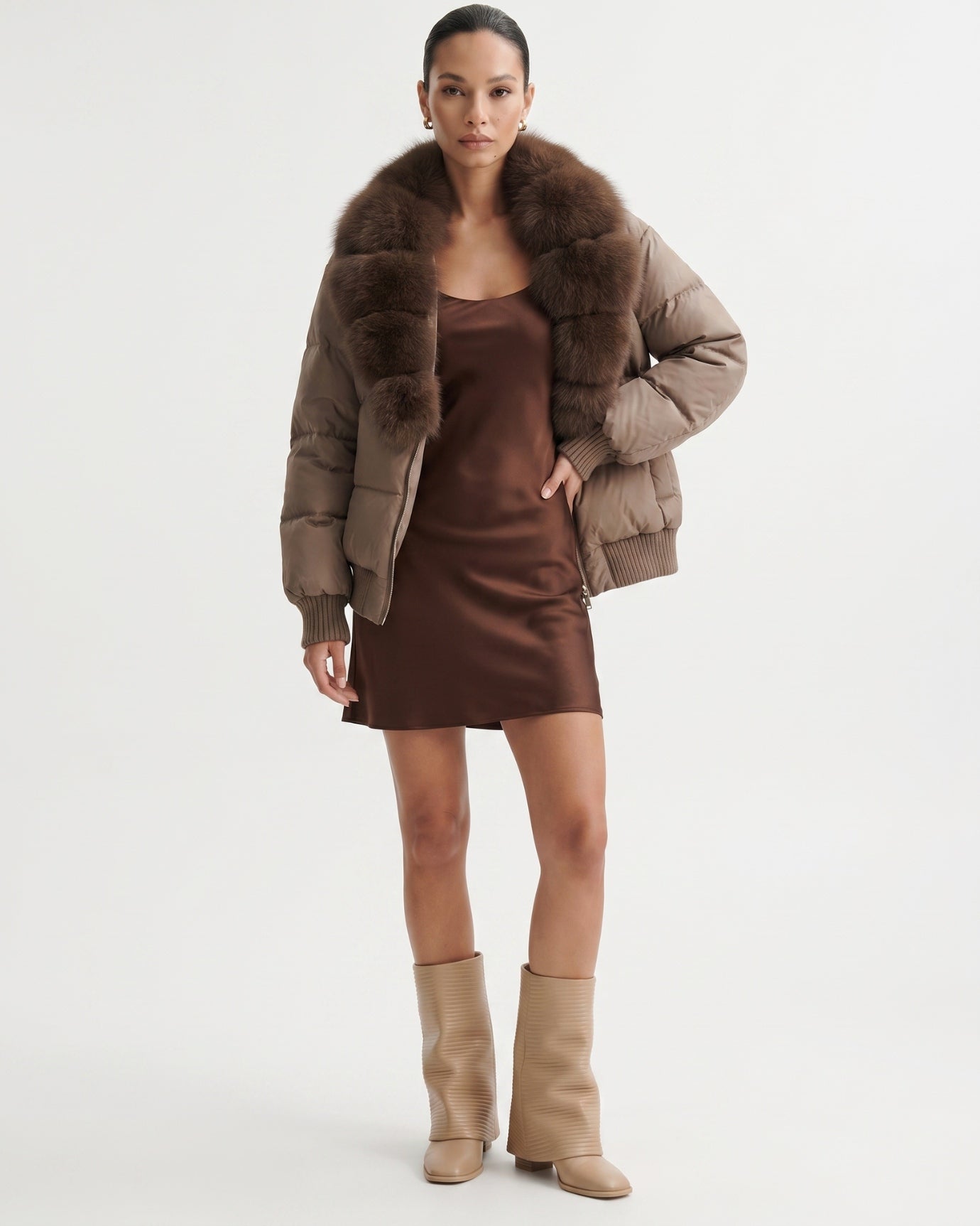 Fur Collar Down Jacket Thickened and Warm