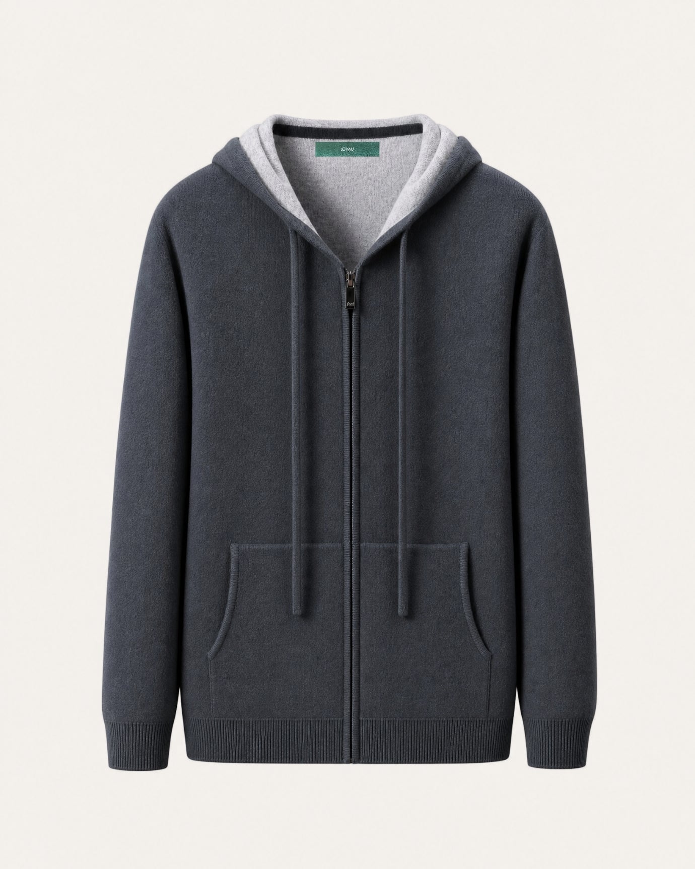 Cashmere Full-Zip Thickened Hooded Cardigan