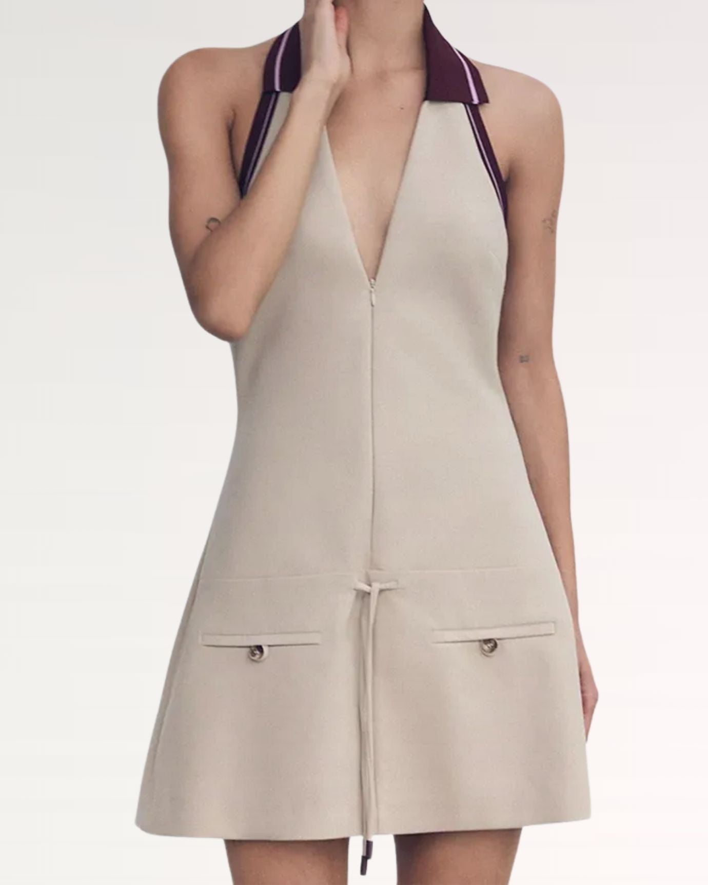 Luxurious sunset-gradient fabric with subtle shine for sophisticated appeal