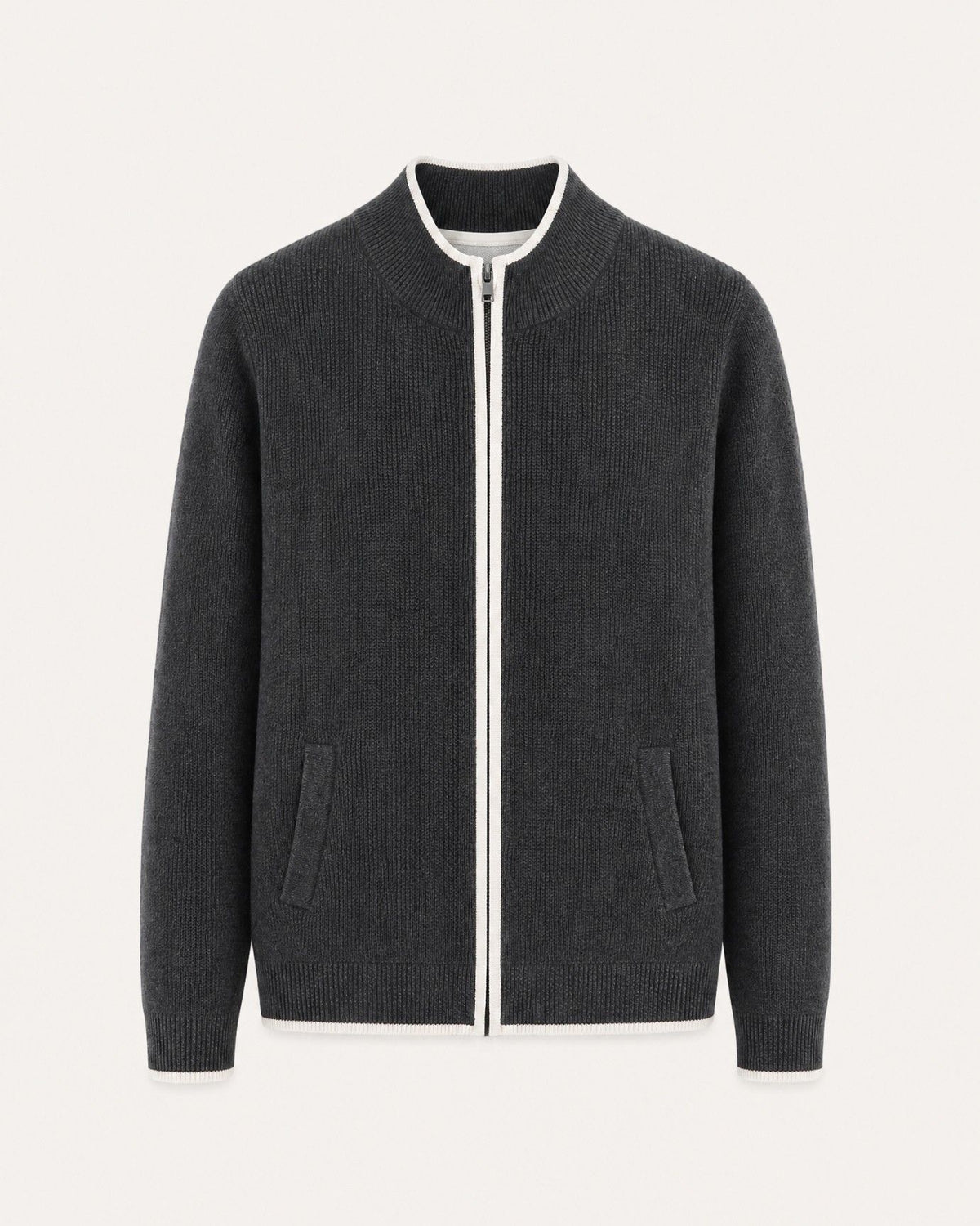 London Cashmere Full-Zip Cardigan Jacket